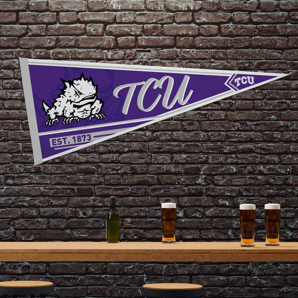 Rico Industries Ncaa Tcu Horned Frogs Classic 12'' X 30'' Felt Wall D  Cor Pennant - Great For Home/Bed Room/Man Cave D  Cor