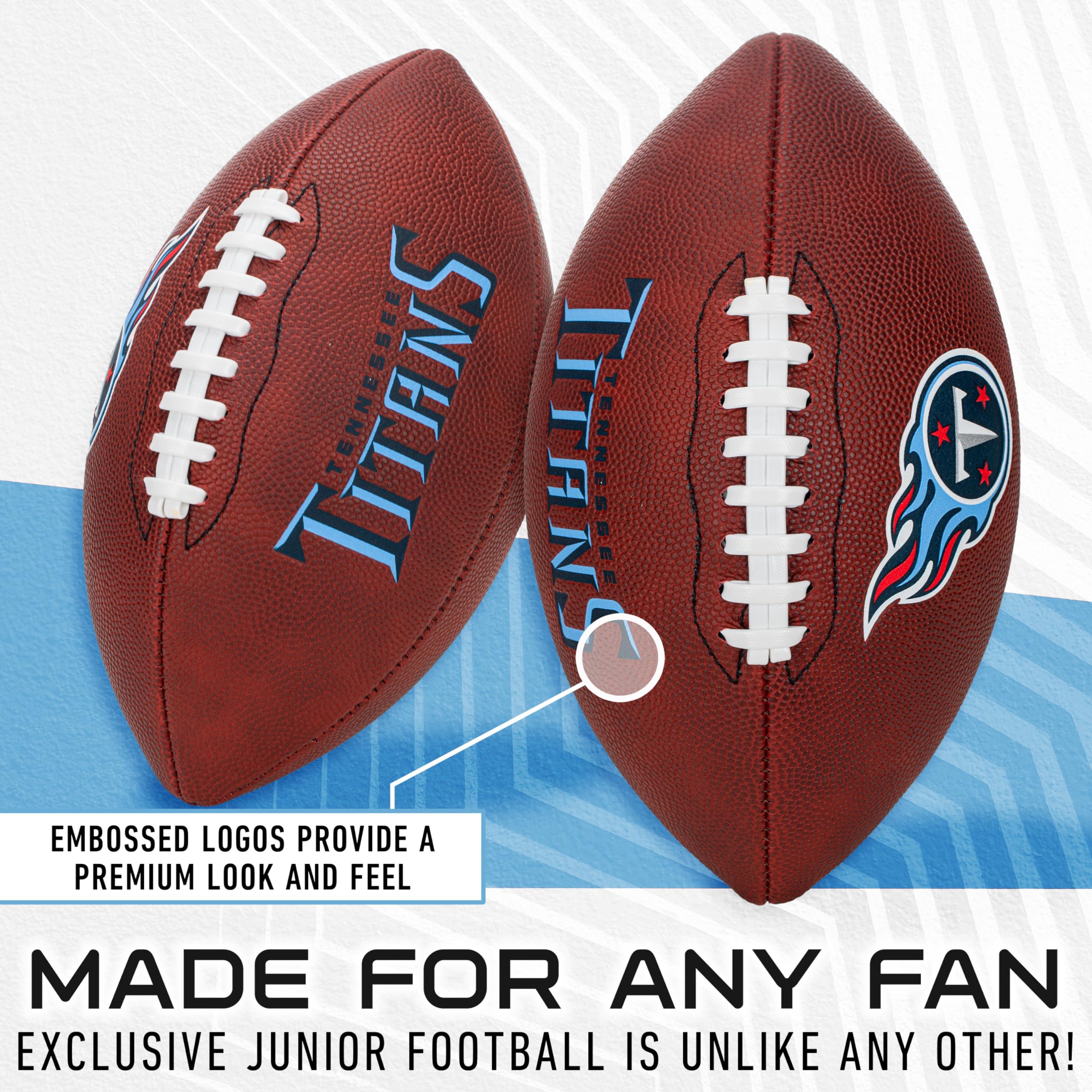 Franklin Sports Nfl Tennesseee Titans Football - Youth Junior Size Football For Kids - Official Nfl Team Logo + Colors Youth Bal