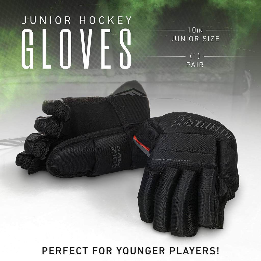 Franklin Sports Ice Hockey Gloves - 10'' Youth Gloves - Thumb Lock System - Flexible Full Motion Cuff - Perfect For Kids