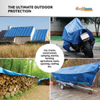 Comfitwear 8X10 Blue Poly Tarp Cover, Water Proof Tent Shelter Camping Rv Boat Tarpaulin