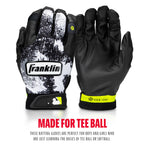 Franklin Sports Grow To Pro Youth Batting Gloves - Black/White - Xx-Small