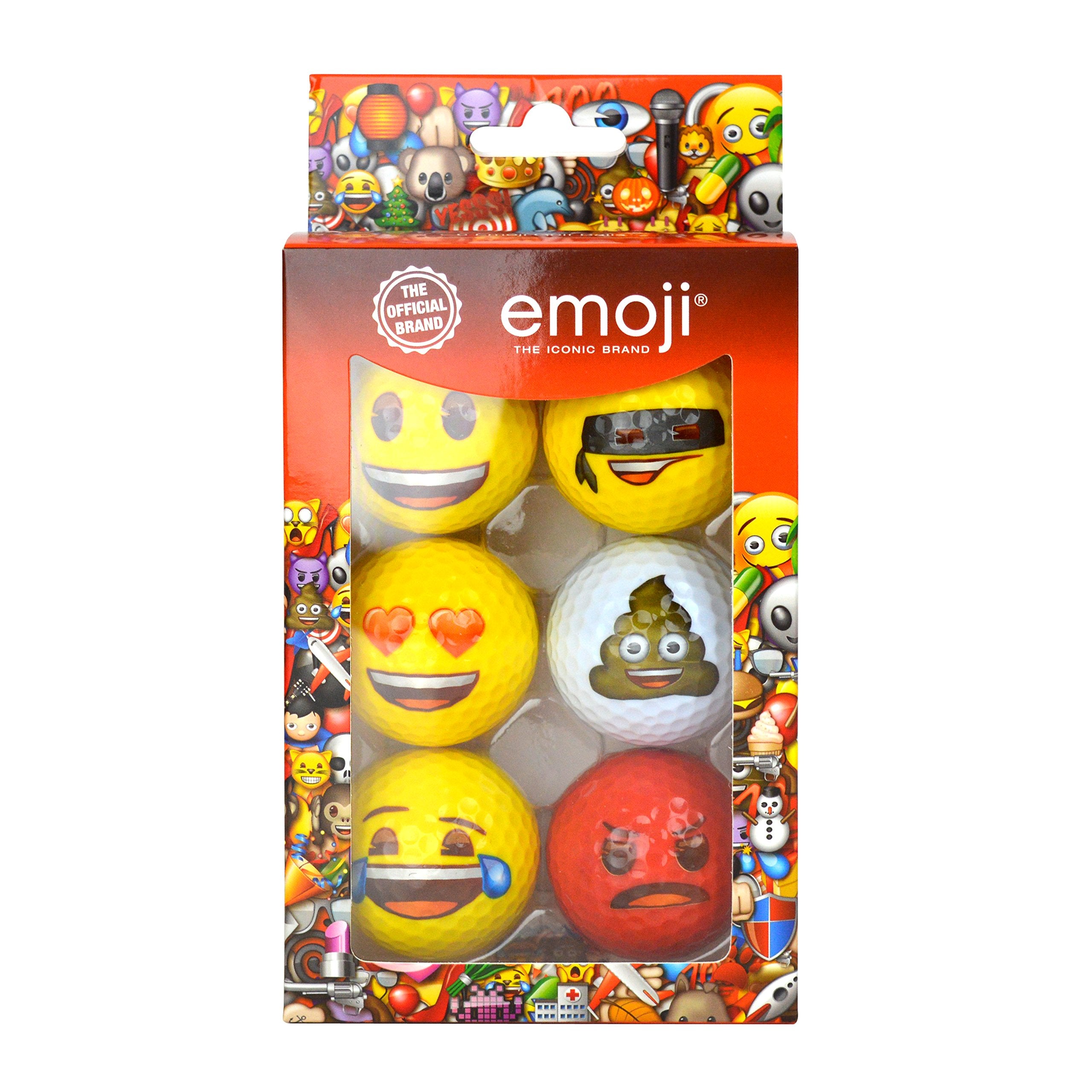 Emoji Official Novelty Fun Golf Balls - 6 Pack
