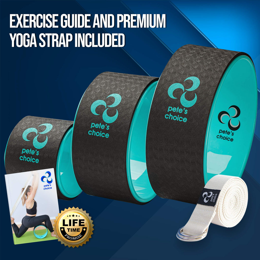 Petes Choice Yoga Wheel 3 Pack - Lose Weight, Get In Shape And Get Fit I 3 Pack Yoga Wheel Set I Home Yoga I Improve Posture
