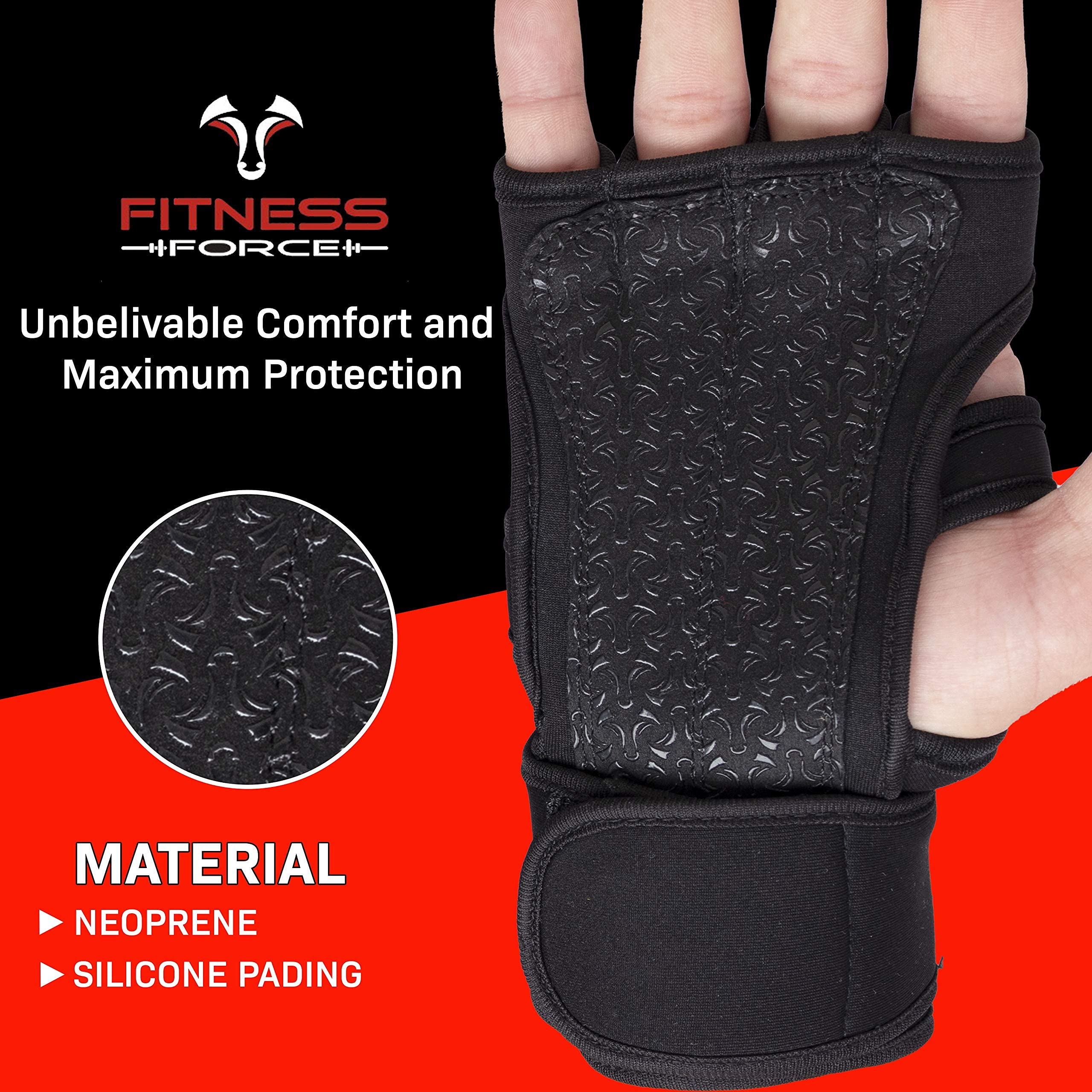 Fitness Force Ventilated Gym Gloves For Men With Built-In Wrist Support For Workouts Weightlifting Gloves Workout Gloves For Wom