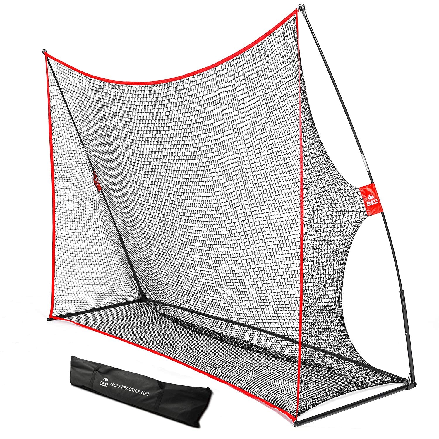 Practice Golf Hitting Net By Day 1 Sports - Large 10X 7- Portable Carry Bag - Indoor Or Outdoor Use - Quick And Easy Assembly -