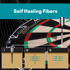 Viper Slash Official Competition Bristle Steel Tip Dartboard, Wdf Accredited With Staple-Free Ultra-Thin Metal Wiring, Self-Heal