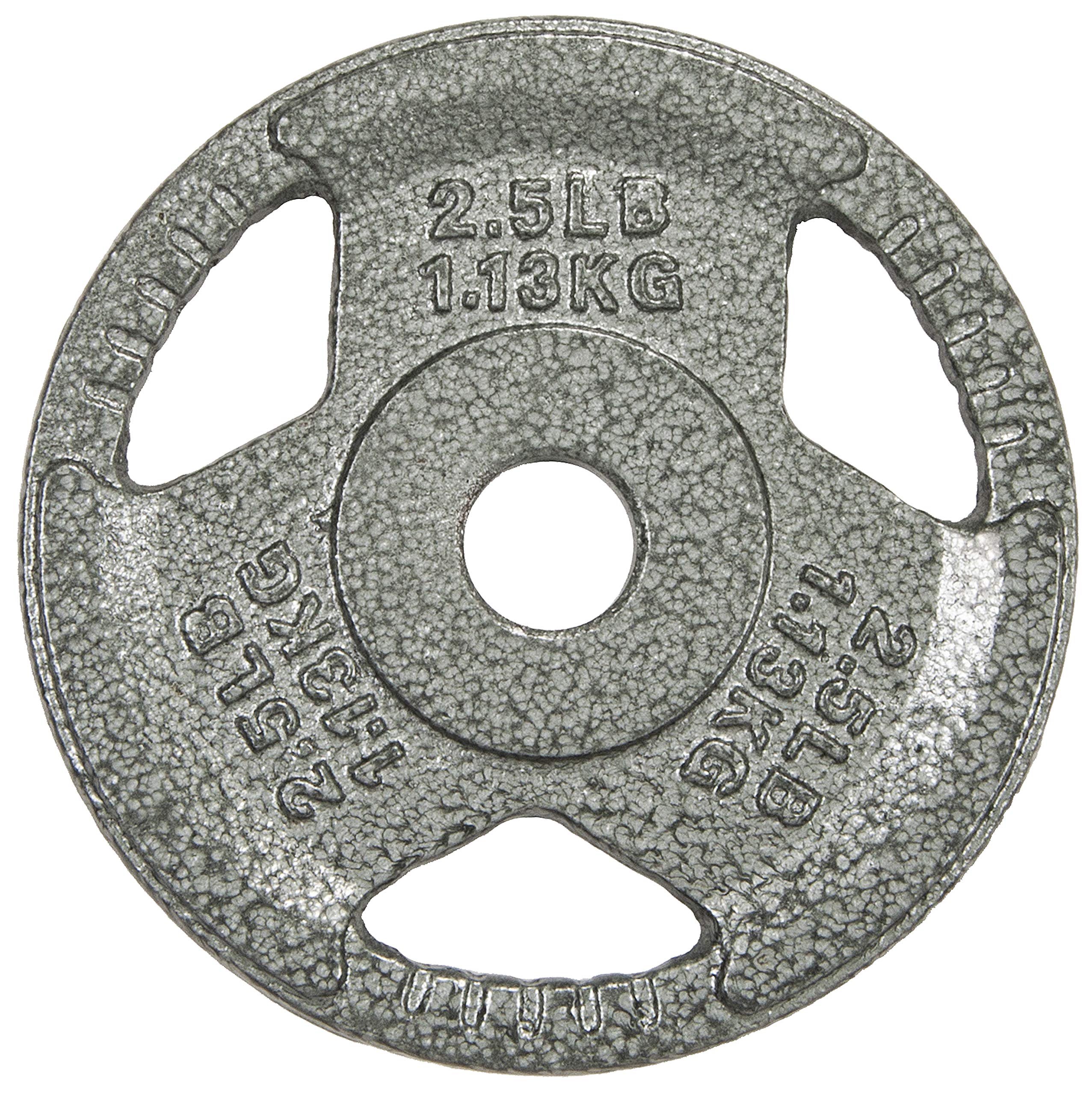 Hulkfit 1-Inch Iron Plate For Strength Training, Weightlifting And Crossfit, Single (2.5 Pounds), Silver