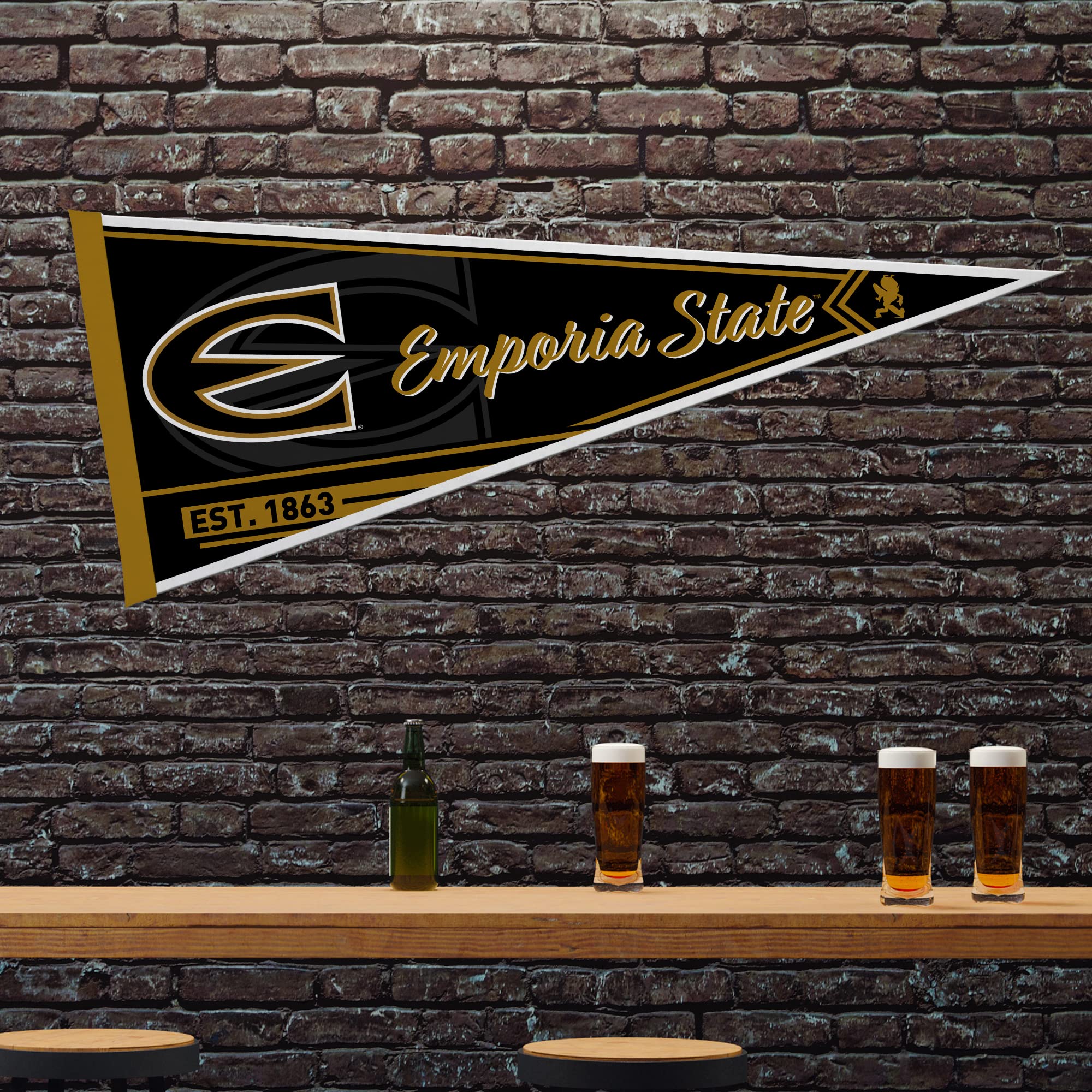 Rico Industries Ncaa Emporia State Hornets Classic 12'' X 30'' Felt Wall D  Cor Pennant - Great For Home/Bed Room/Man Cave D  Co