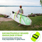 Gradient Fitness Kayak Paddle Board Carrier (Green)Surfboard Straps For Shoulder  Hands-Free Carrying Straps For Paddleboards Wi
