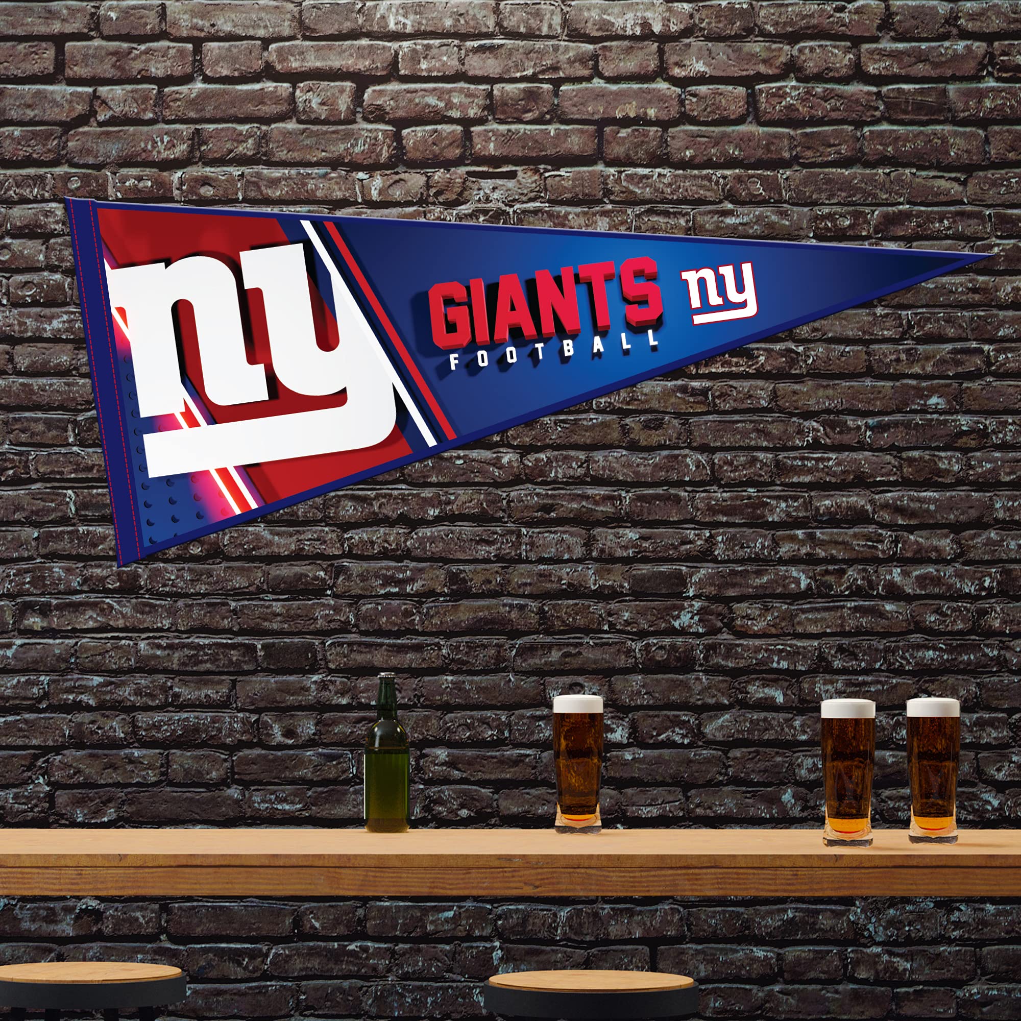 Rico Industries Nfl Football New York Giants Primary 12'' X 30'' Felt Wall D  Cor Pennant - Great For Home/Bed Room/Man Cave D