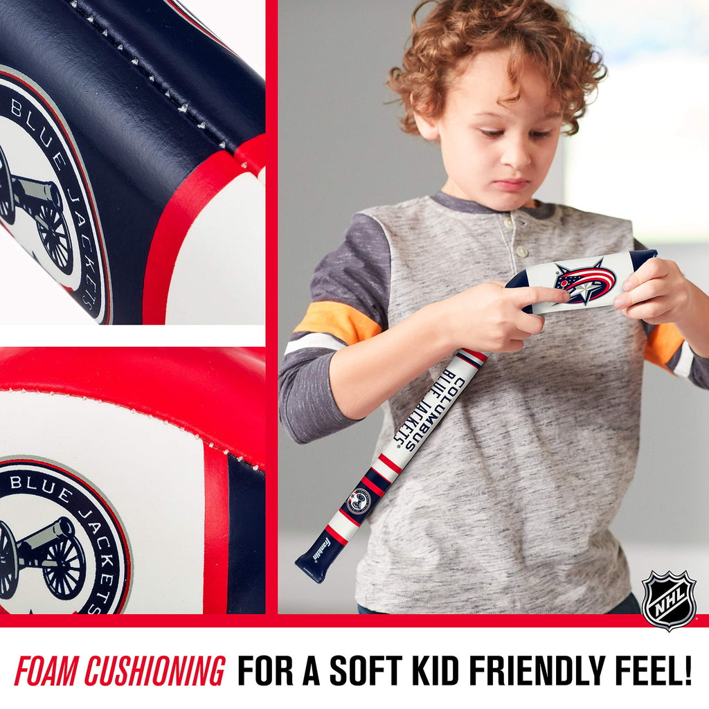 Franklin Sports Columbus Blue Jackets Nhl Mini Soft Hockey Stick Set - Nhl Team Soft Foam Mini Hockey Stick And Ball Set - Great