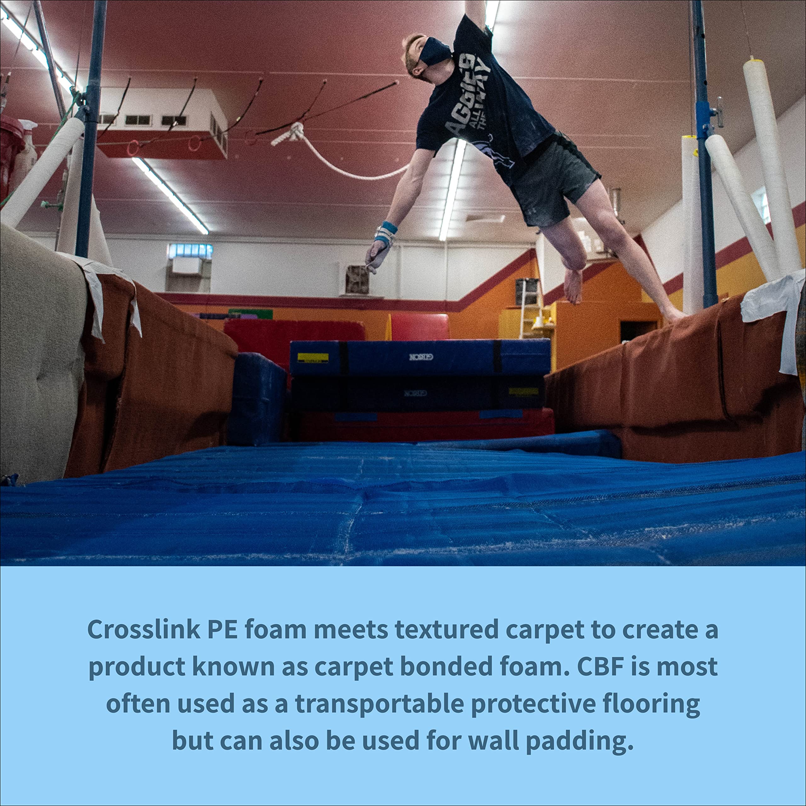 Envirolite Carpet Bonded Foam Folding Mats - Trifold Exercise Mat For Tumbling, Gymnastics, Wrestling, Martial Arts, Mma, Aerobi