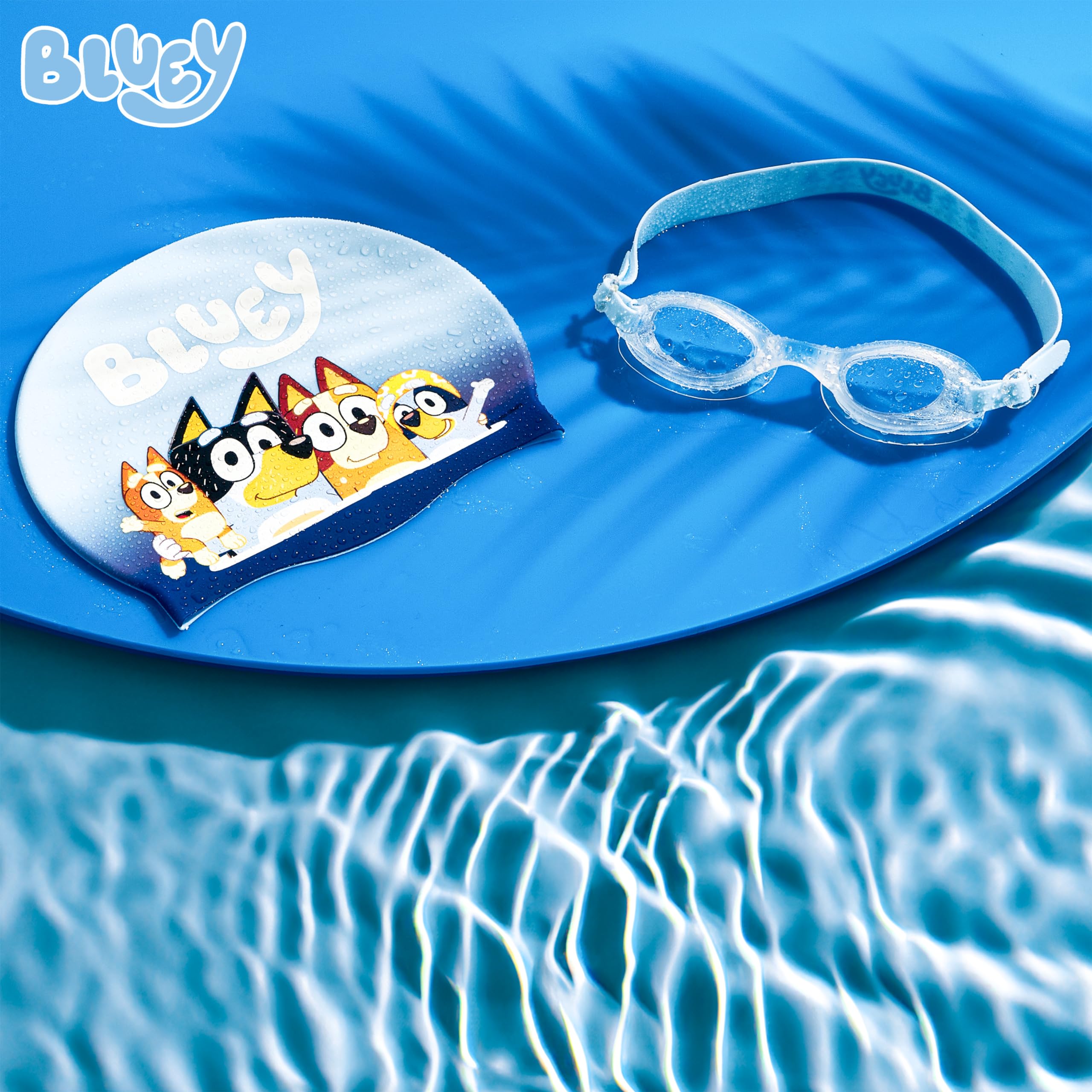 Bluey Kids Swim Goggles And Swim Cap Set Anti-Fog Uv Protection