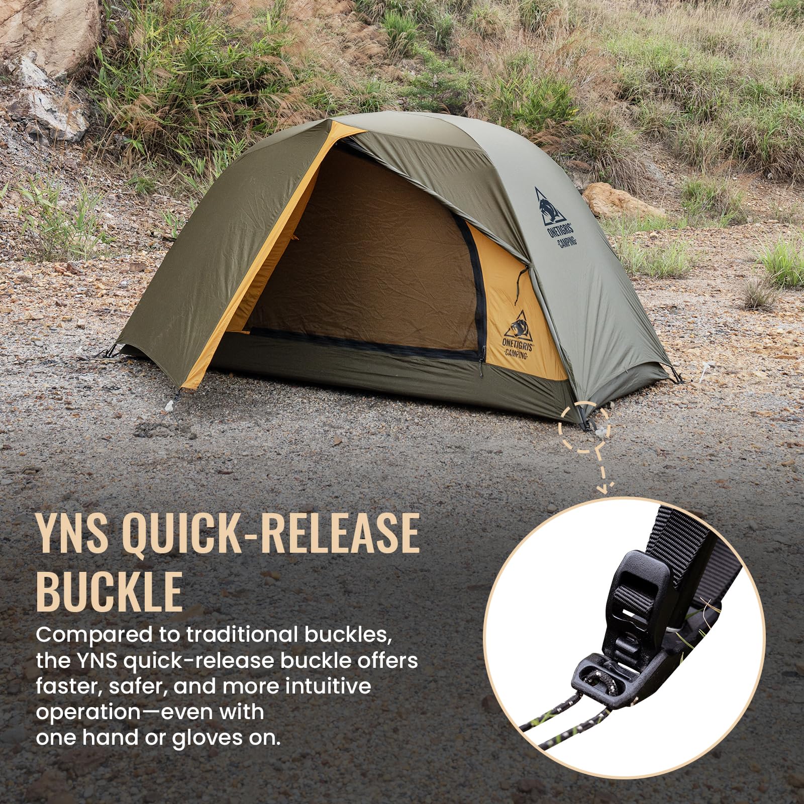 Onetigris Stella 4 Season Camping Tent Backpacking 1 Person Waterproof Lightweight Easy Setup Instant 3000Mm Waterproof Rating O
