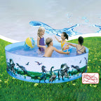 Nuwani Kiddie Pools - Round Plastic Pool For Kids, Toddler & Baby - Easy Non Inflatable Snapset Kid Pool - Large Collapsible Swi