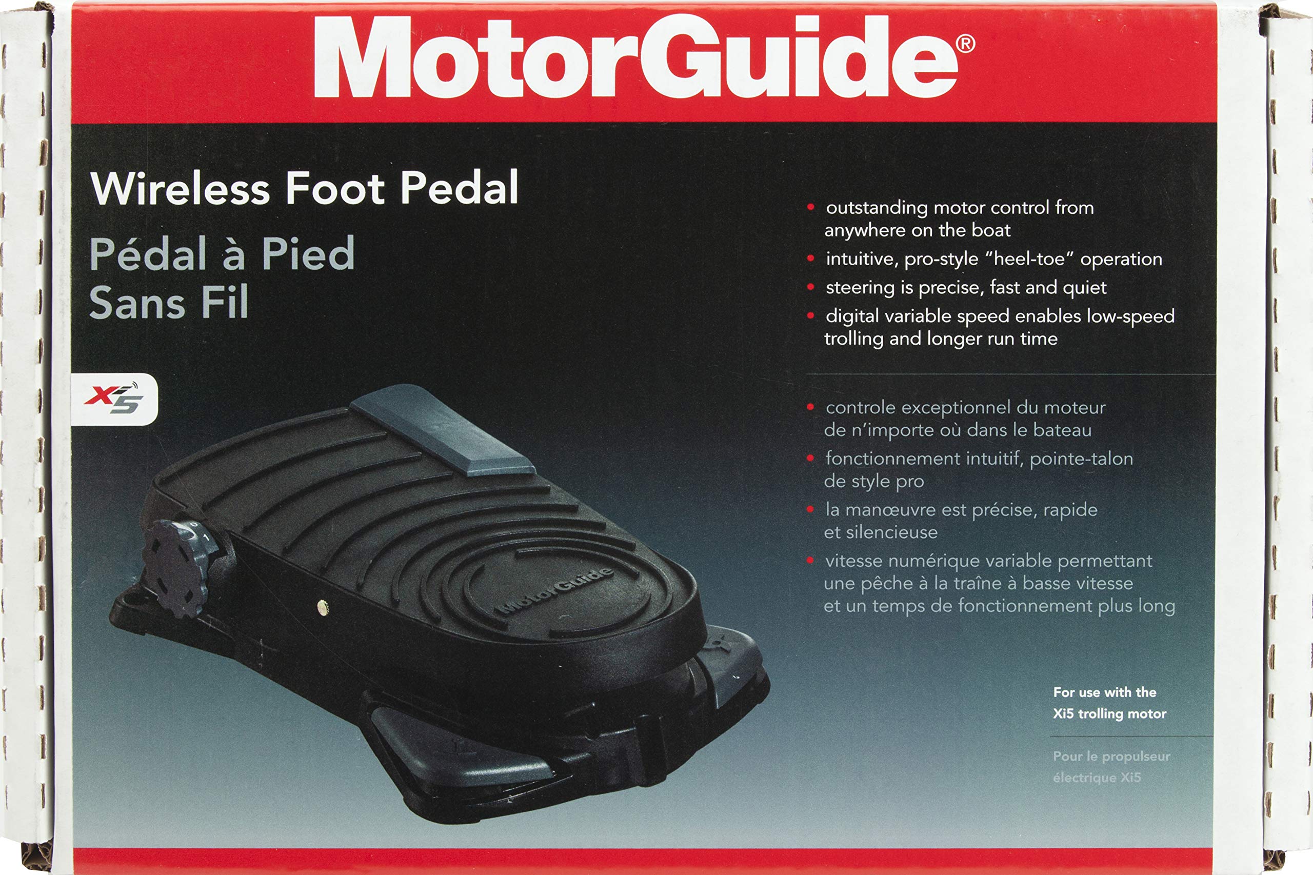 Motorguide 8M0092069 Xi Series Wireless Foot Pedal - For Xi3 And Xi5 Series Trolling Motors - Variable Speed Control, Black