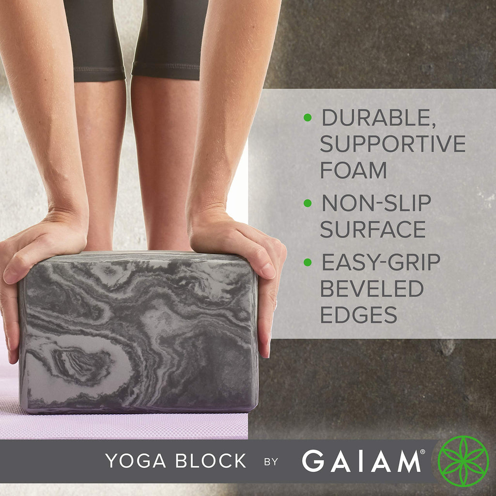 Gaiam Yoga Block - Supportive Latex-Free Eva Foam Soft Non-Slip Surface For Yoga, Pilates, Meditation (Athenian Blush) (05-64086