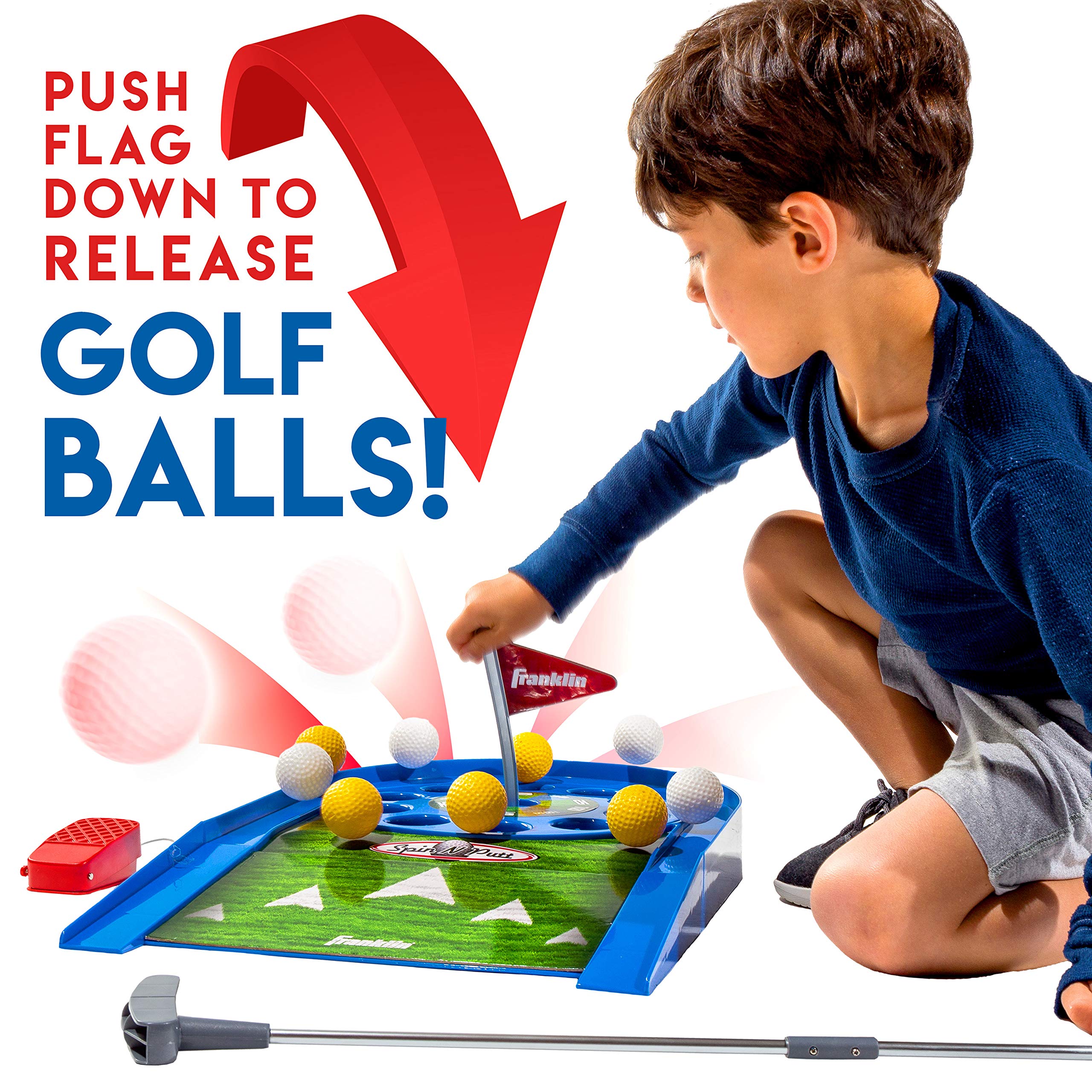 Franklin Sports Mini Putt Golf Game For Kids - Spin N' Putt Electronic Putting Game - Indoor Mini Golf For Kids + Toddlers - Put