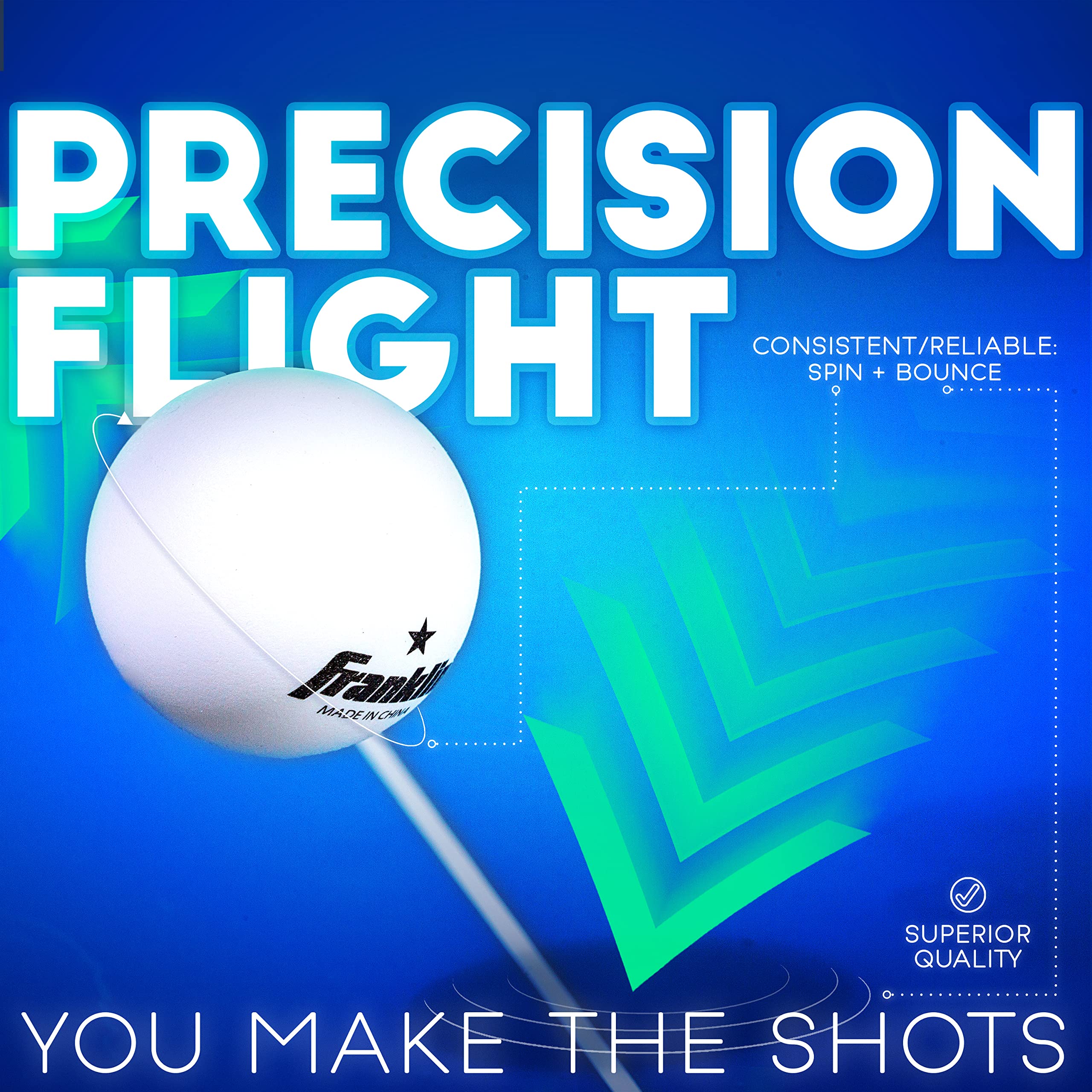 Franklin Sports Table Tennis Balls - White Table Tennis Balls - 38Mm Official Weight Balls - One Star Professional Balls - 6 Pac