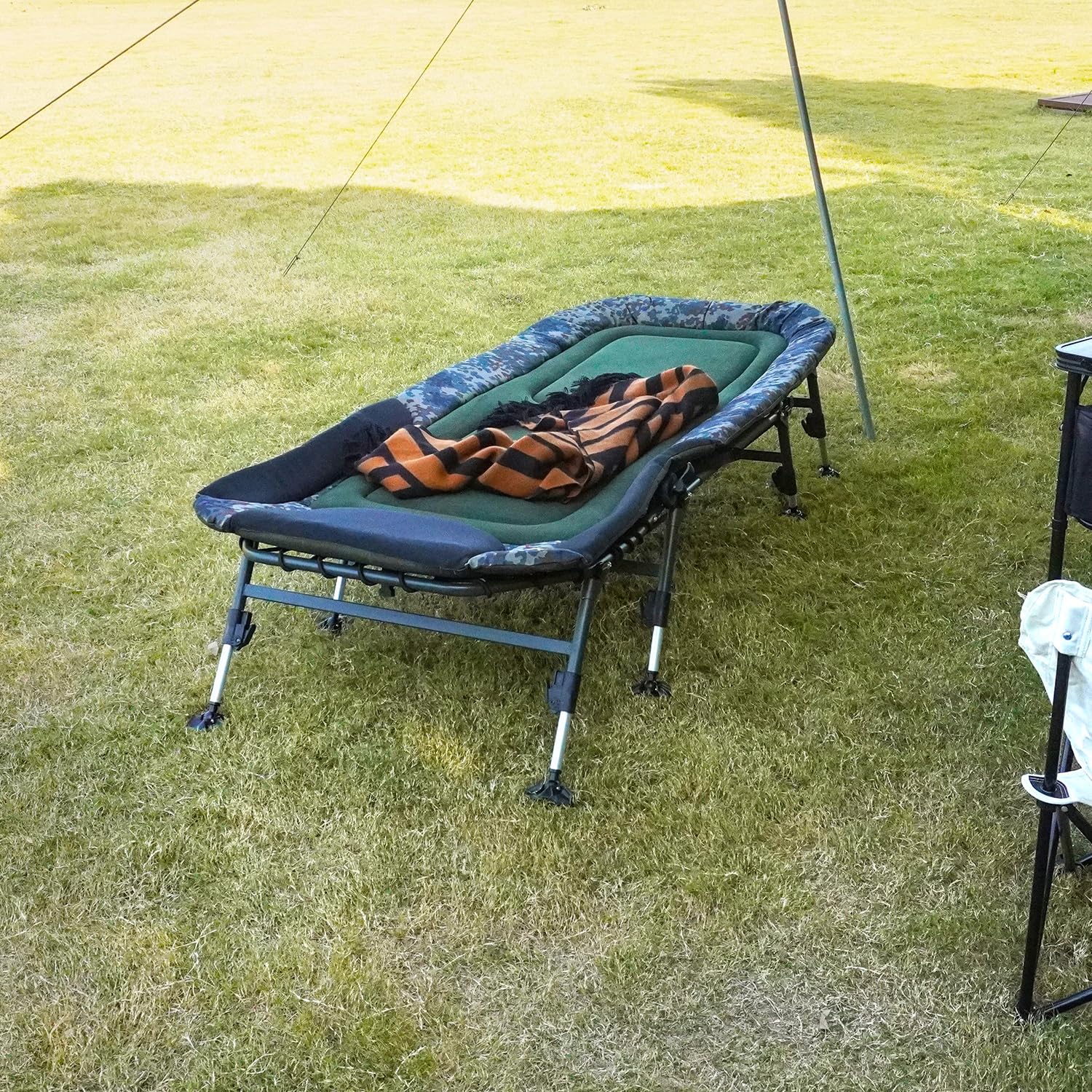 Campnacht Folding Camping Cot With Mattress For Adults, Heavy Duty Military Bed With Carry Bag, 180? Adjustable Reclining Outdoo