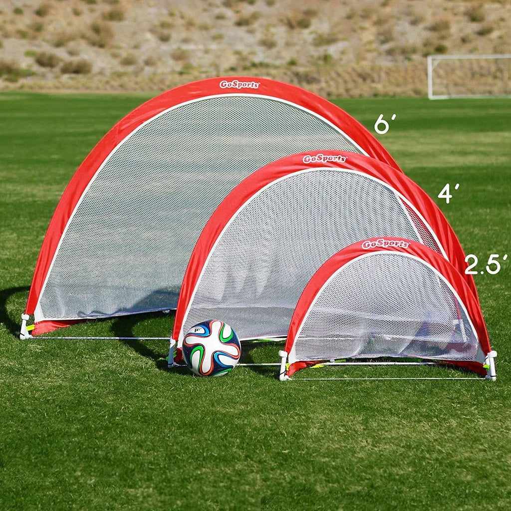 Gosports Portable Pop-Up Soccer Goals For Backyard - Kids & Adults - Set Of Two Nets With Agility Training Cones And Carrying Ca