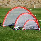 Gosports Portable Pop-Up Soccer Goals For Backyard - Kids & Adults - Set Of Two Nets With Agility Training Cones And Carrying Ca