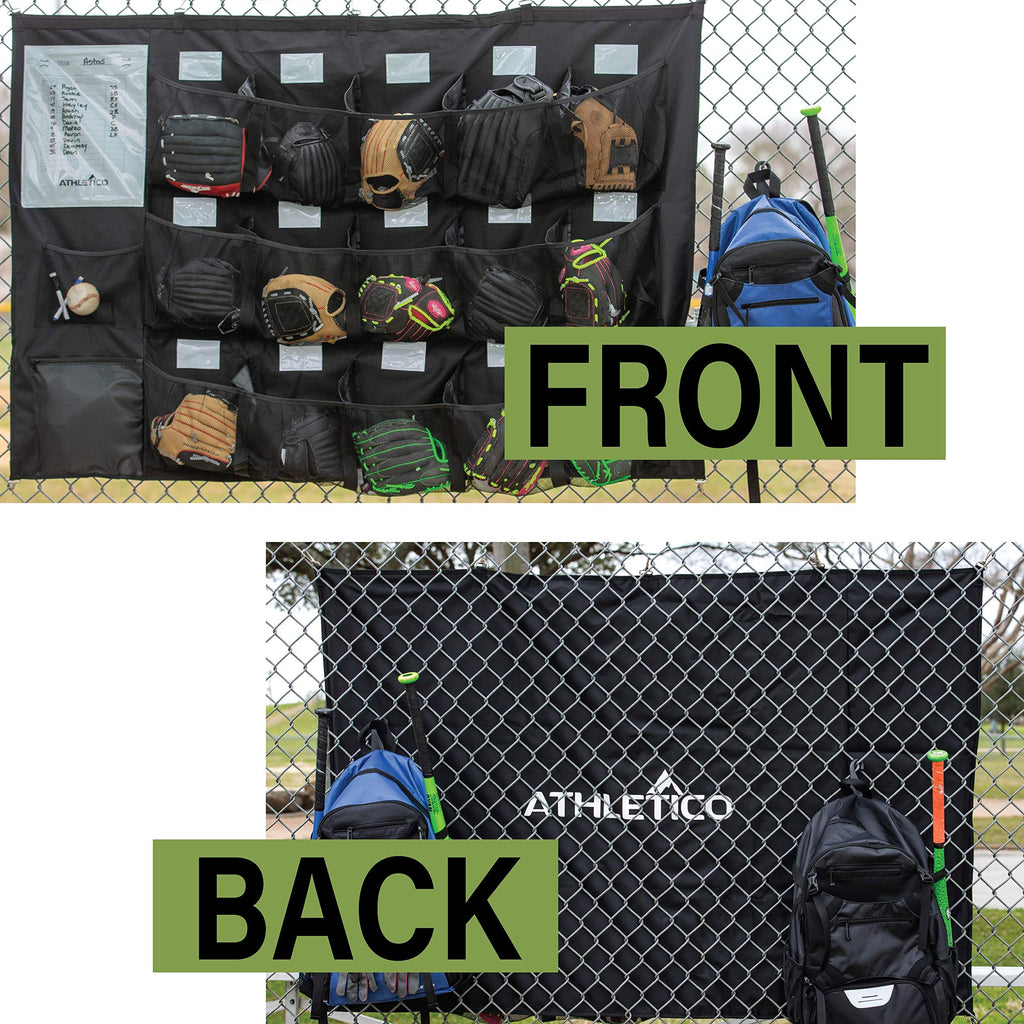 Athletico 15 Player Dugout Organizer - Hanging Baseball Helmet Bag To Organize Baseball Equipment Including Gloves, Helmets, Bat