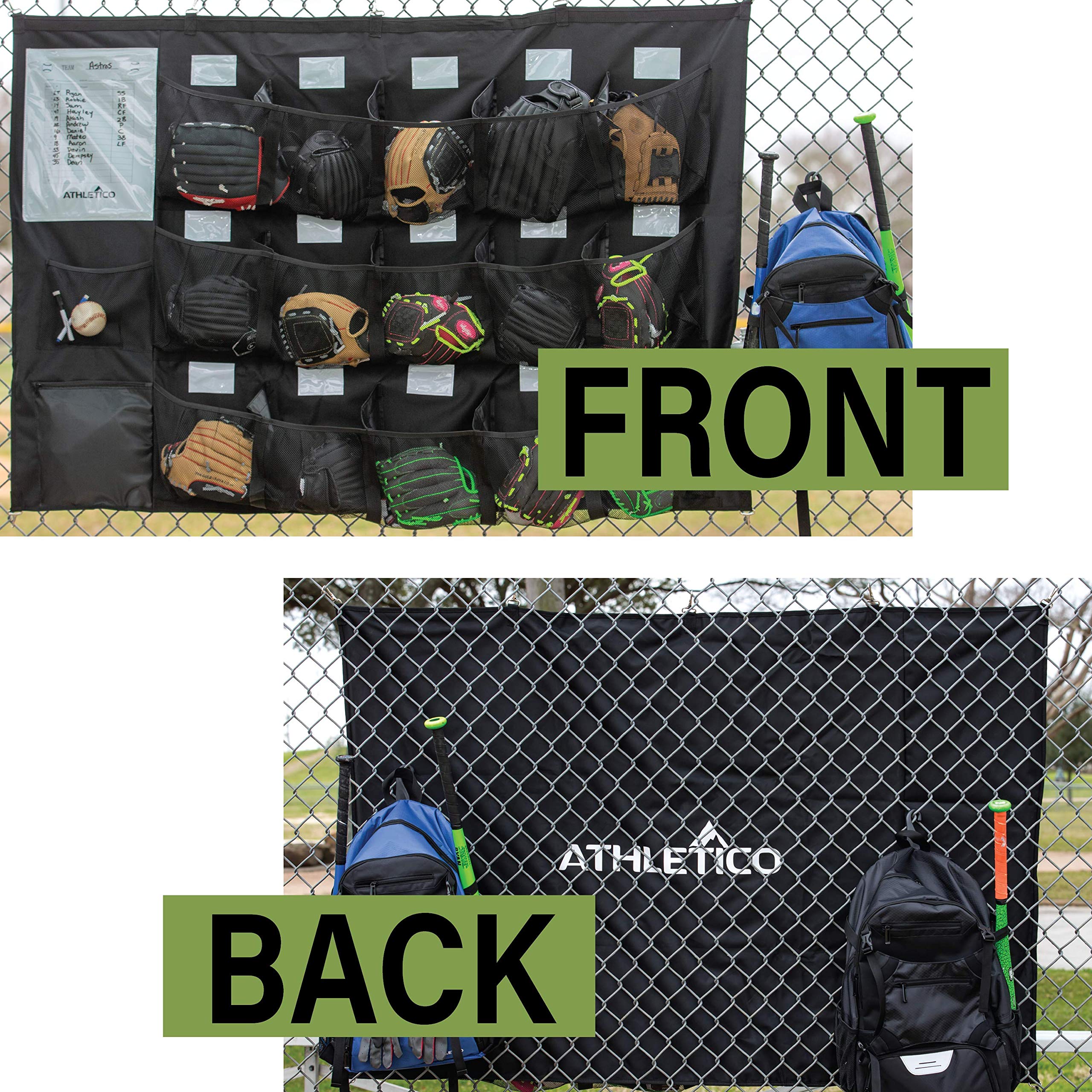 Athletico 15 Player Dugout Organizer - Hanging Baseball Helmet Bag To Organize Baseball Equipment Including Gloves, Helmets, Bat