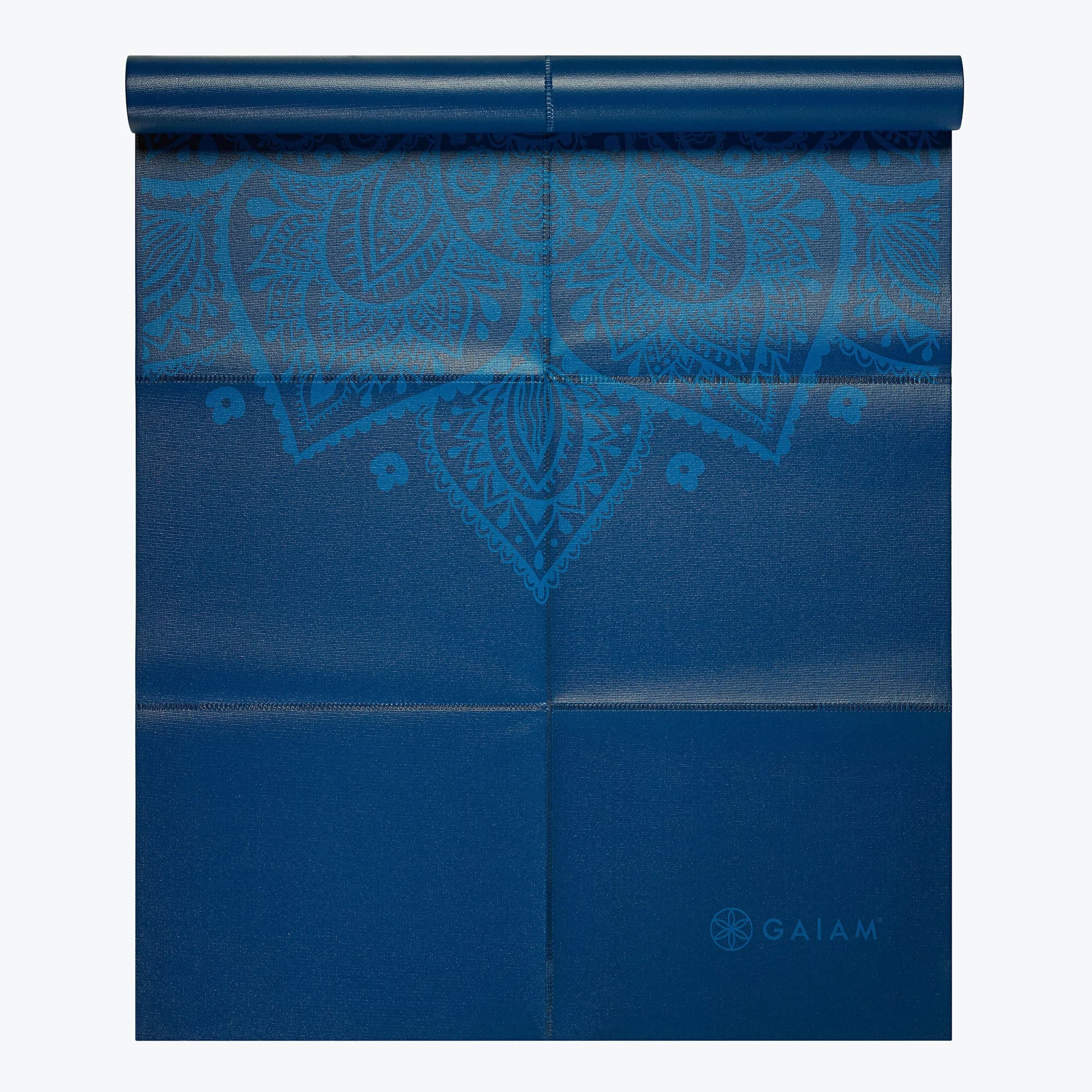 Gaiam Yoga Mat Folding Travel Fitness & Exercise Mat | Foldable Yoga Mat For All Types Of Yoga, Pilates & Floor Workouts, Blue S