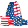 Barcaloo Pro Cornhole Bags - Set of 8 Regulation All Weather Two Sided American Flag Bean Bags for Professional Corn Hole Game -