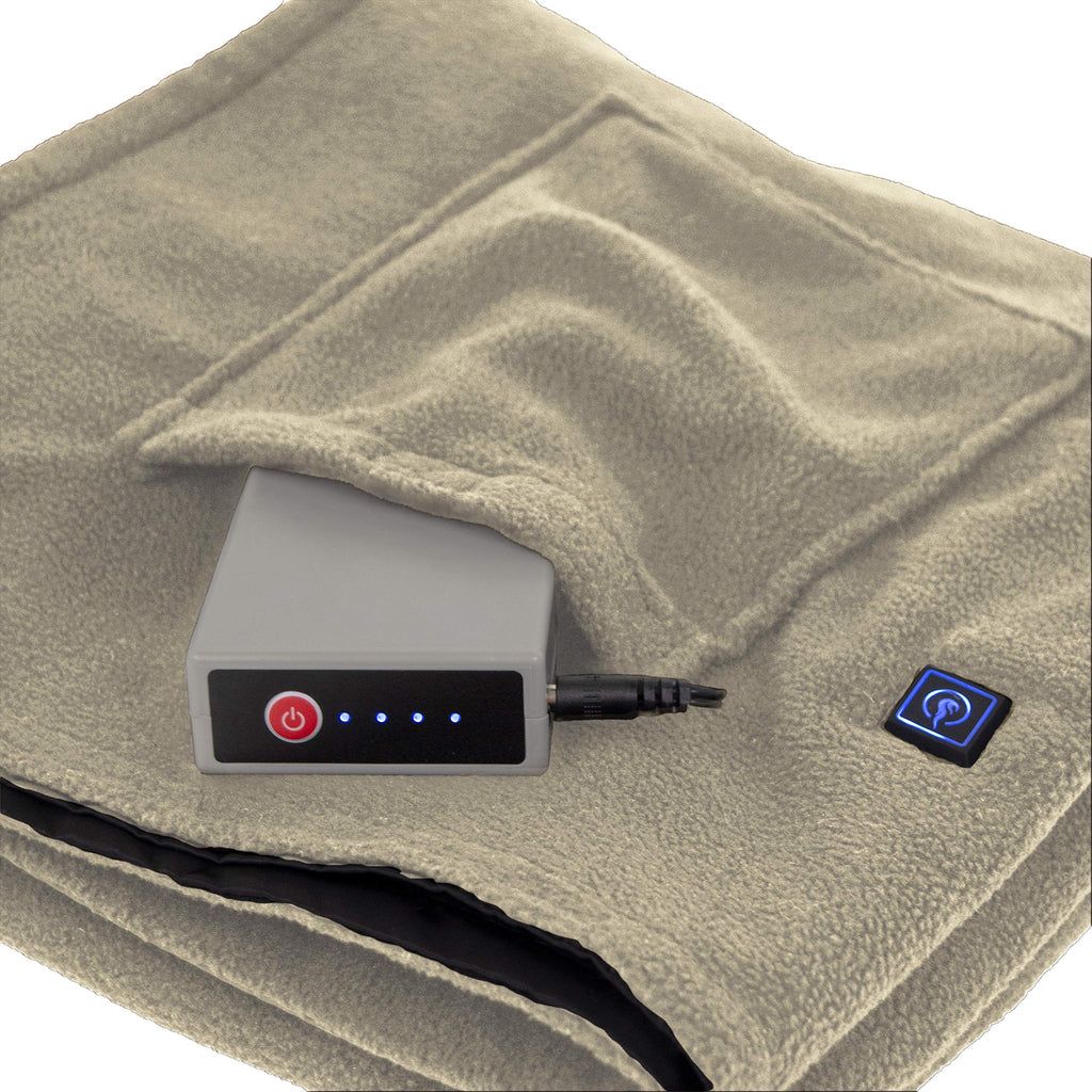 Eddie Bauer Portable Heated Electric Throw Blanket-Rechargeable Lithium Battery With Usb Port-Water Resistant Weather Smart Flee
