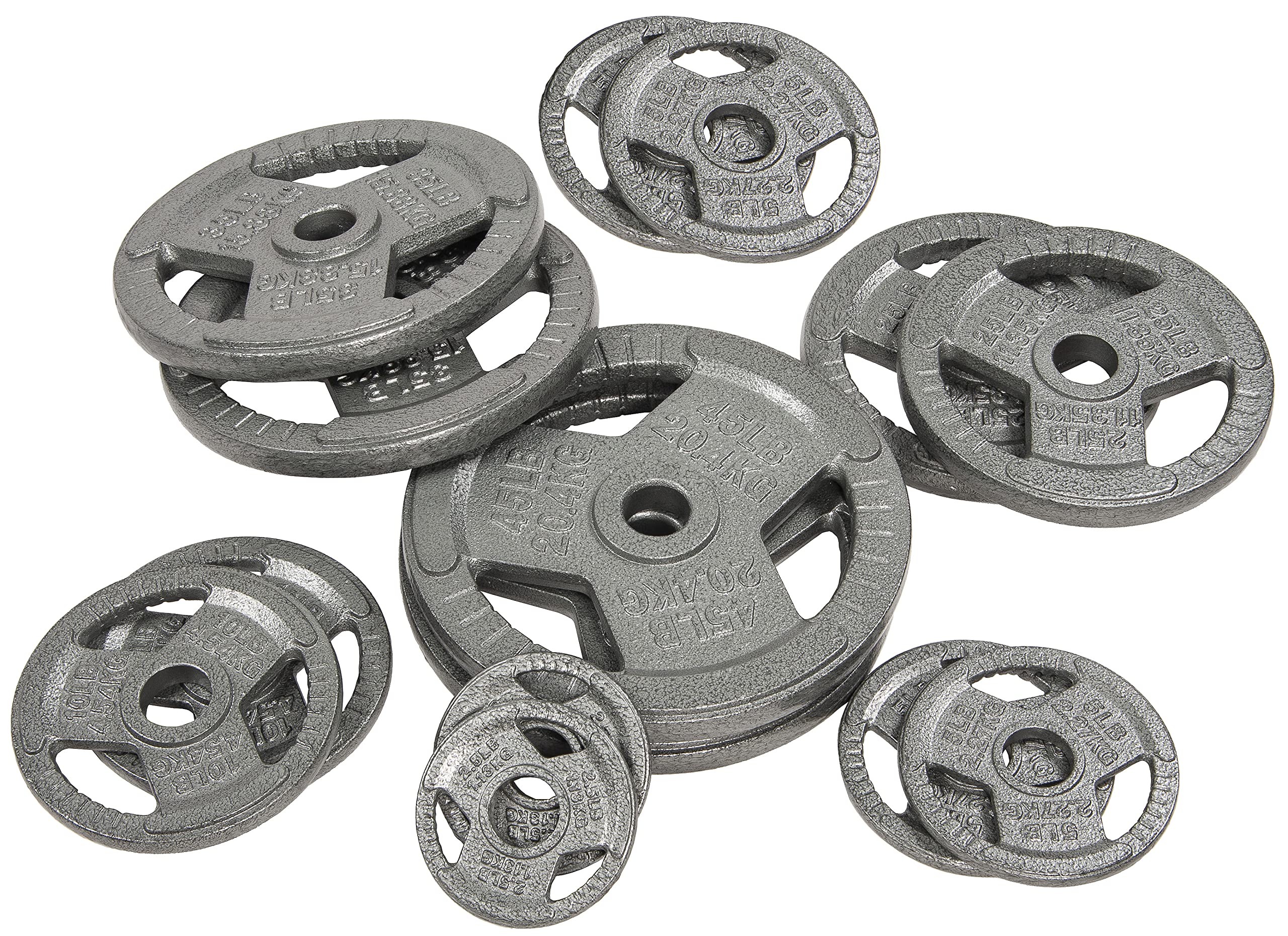Fitvids Cast Iron Plate Weight Plate For Strength Training And Weightlifting, 2-Inch Center, 45Lb (Set Of 2)