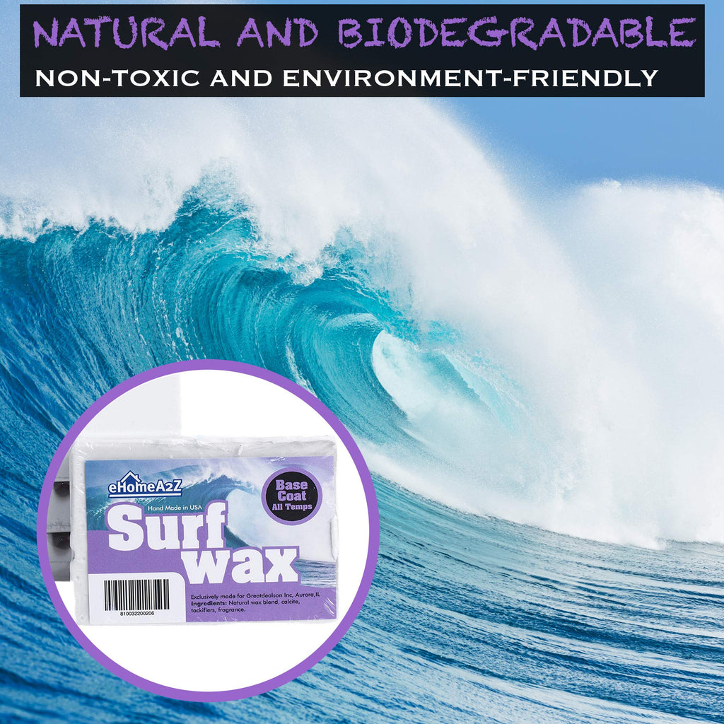 Ehomea2Z Surfboard Wax Basecoat High Performance All Natural 1,2,3,4 Pack (4)