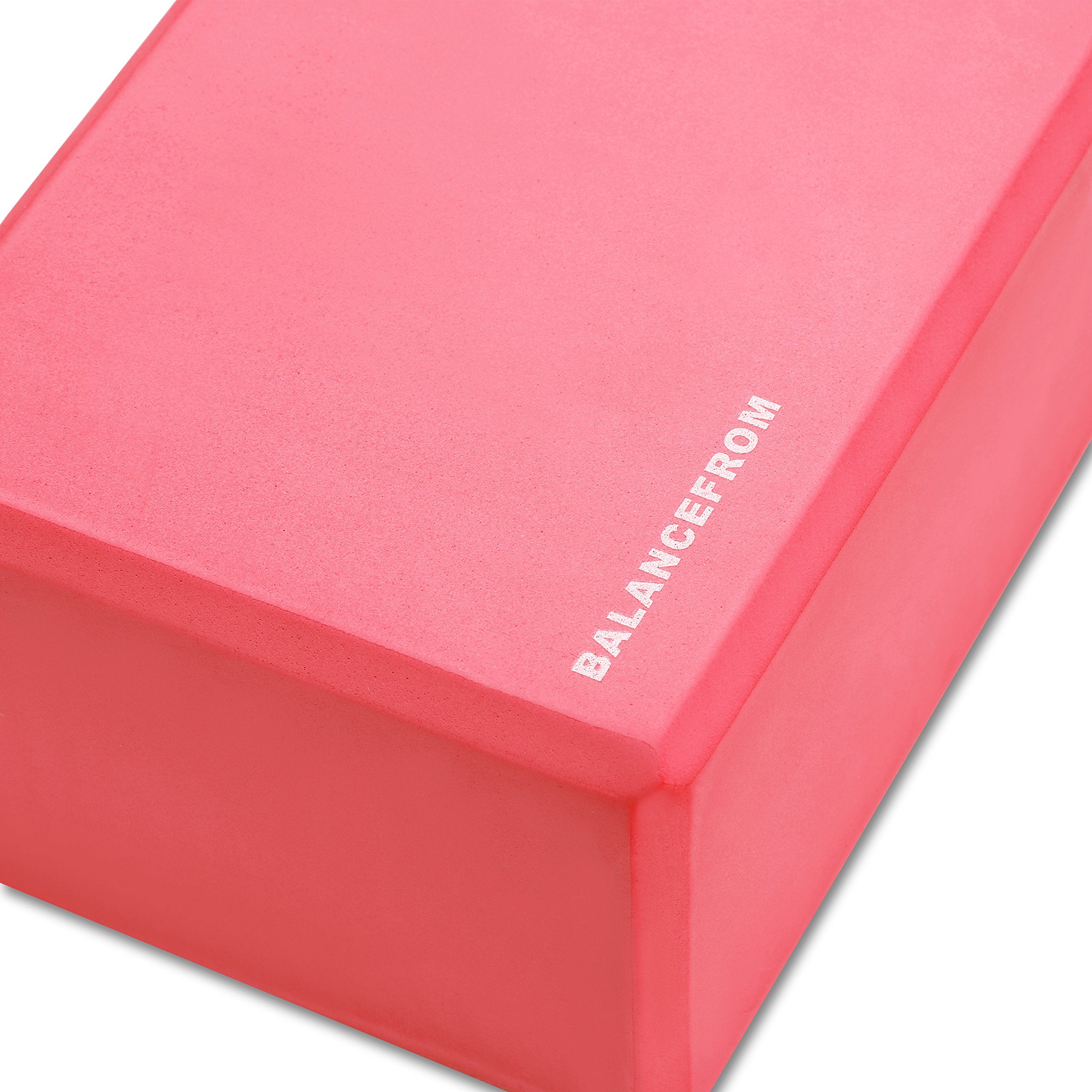 Balancefrom Set Of 2 High Density Yoga Blocks, 9''X6''X4'' Each, Pair (Red)