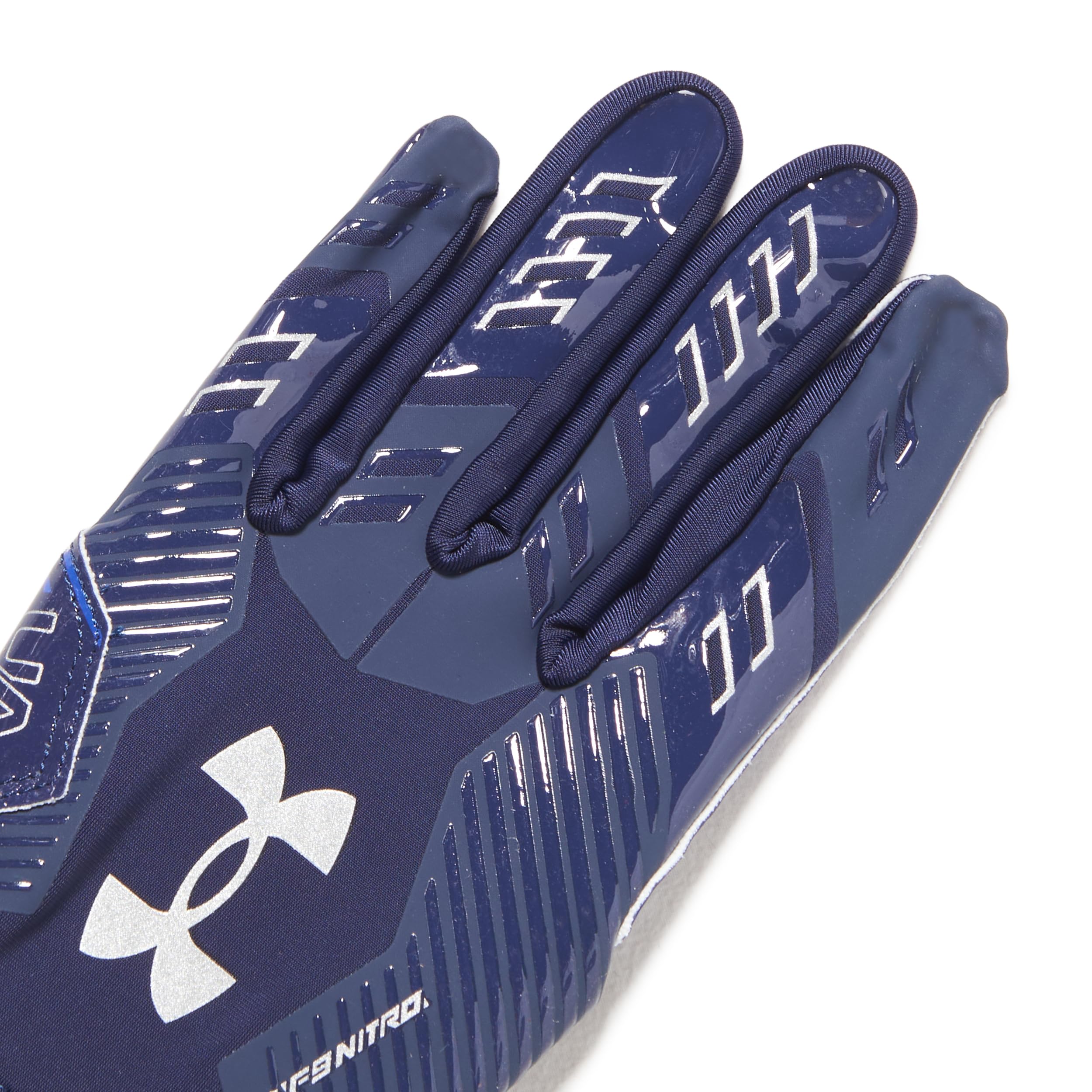 Under Armour Men'S F9 Nitro Football Gloves, (410) Midnight Navy/Cobalt Legacy/Metallic Silver, Xx-Large