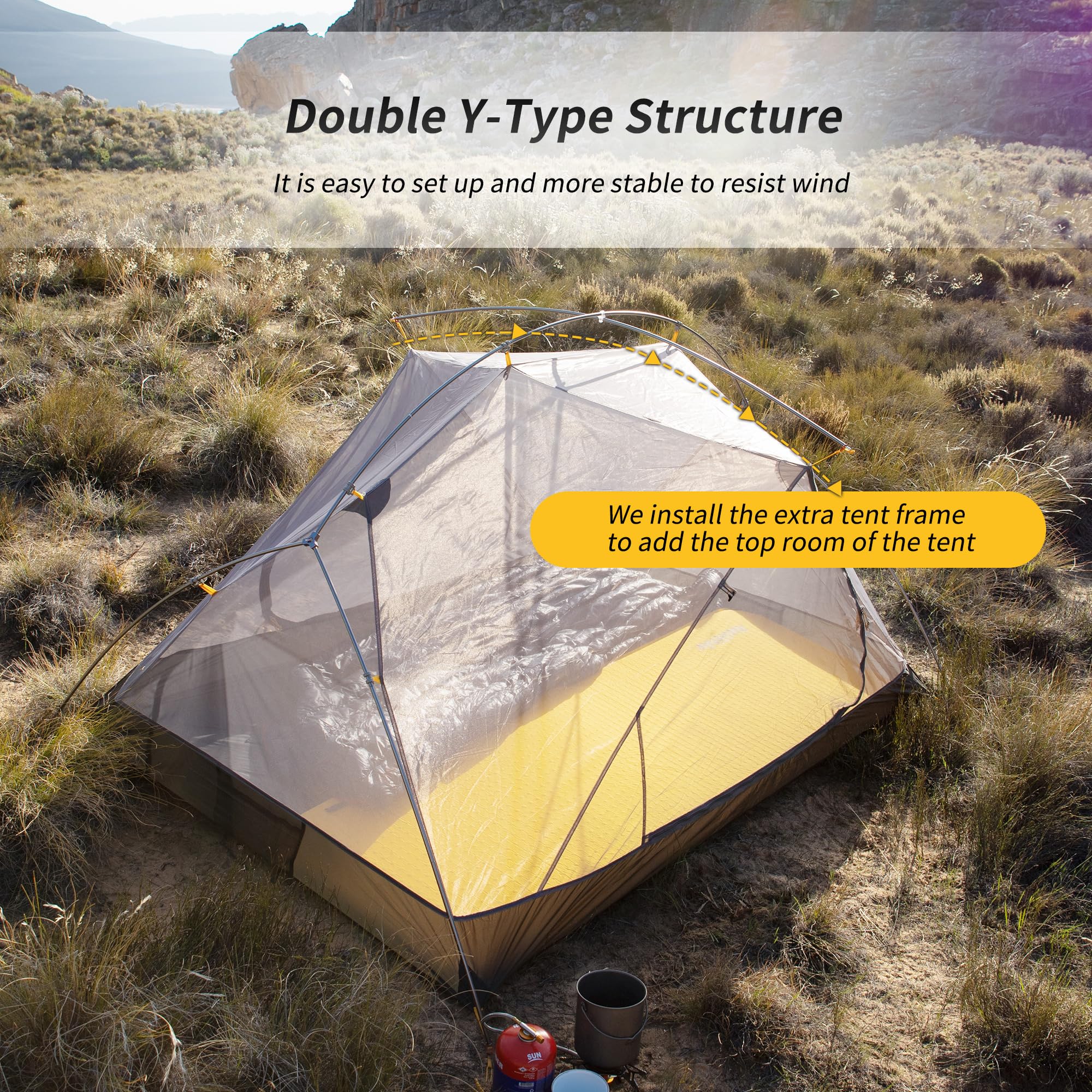 Naturehike Mongar 2 Person Backpacking Tent 3 Season Camping Tent Ultralight Double Layer Free Standing Tent For Camping Hiking