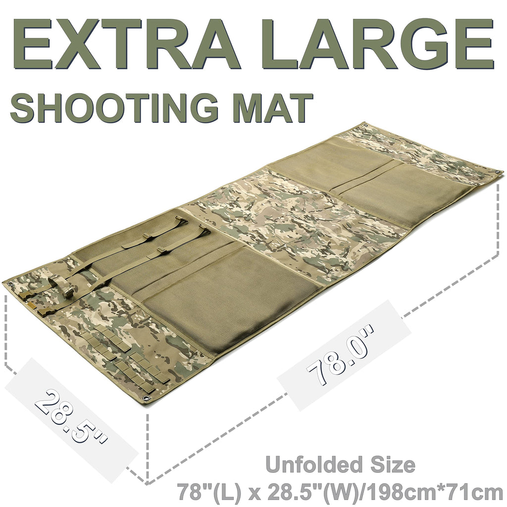 Deyace Shooting Mats Prone Padded, Extra Large Portable Roll Up Shooting Padded Mat For Range Shooting And Hunting (Green)