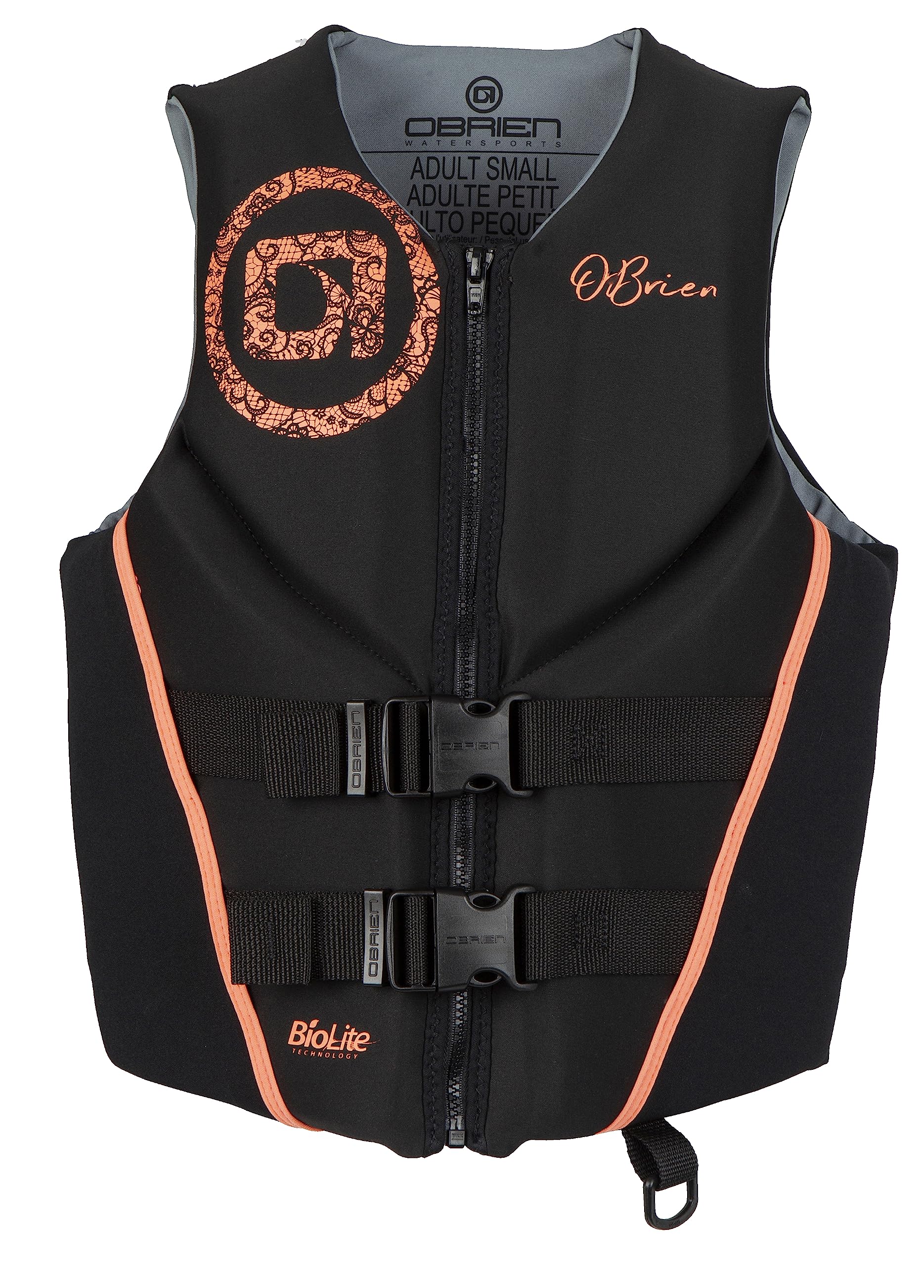 O'Brien Women'S Traditional Neoprene Uscga Life Jacket, Coral, Medium