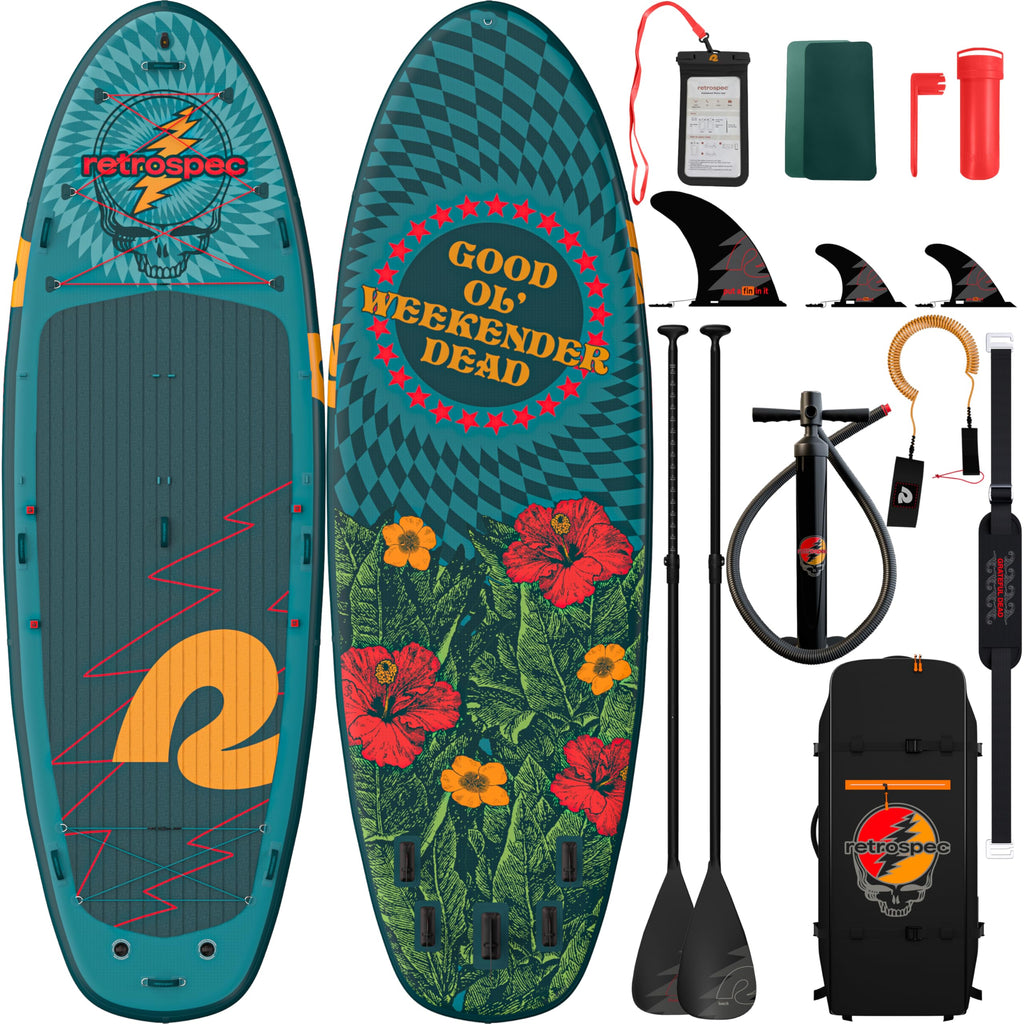 Retrospec Weekender Crew Inflatable Paddle Board - 12ft & 15ft XL Multi-Person iSUP with 400 & 1050lb Capacity & No-Slip Deck - 