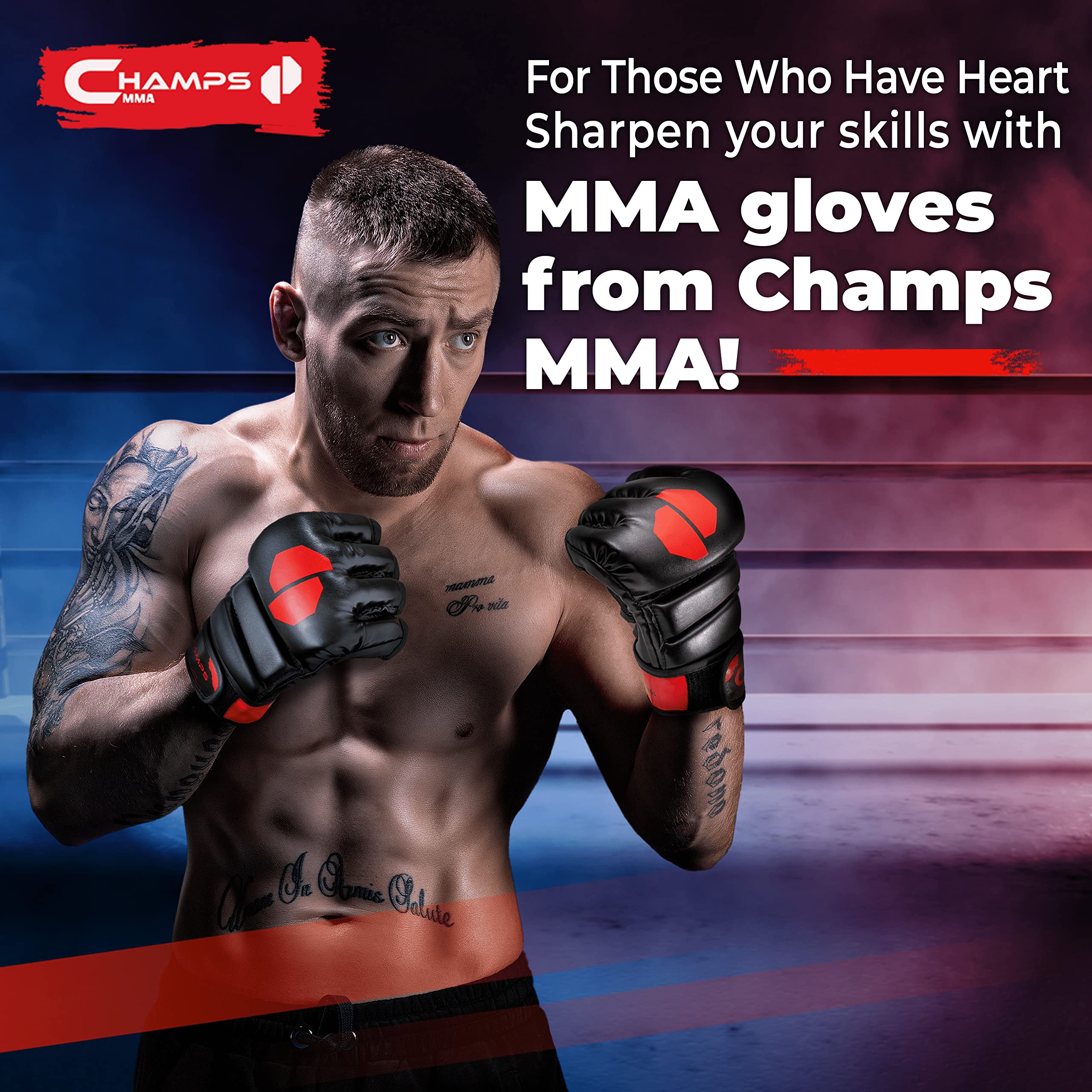 Champs Mma Gloves (Black, Small)