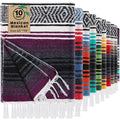 Oudain 10 Pack Mexican Blankets And Throws 45 X 70 Inch, Cotton Outdoor Camping Cozy Baja Blanket Woven Serape Restorative Yoga