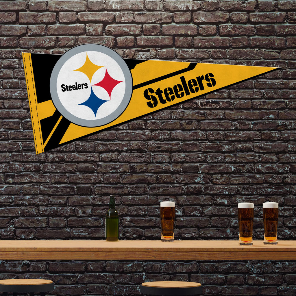 Rico Industries Nfl Football Pittsburgh Steelers Soft Felt Pennant - Ez To Hang - Home D  Cor (Game Room, Man Cave, Bed Room)