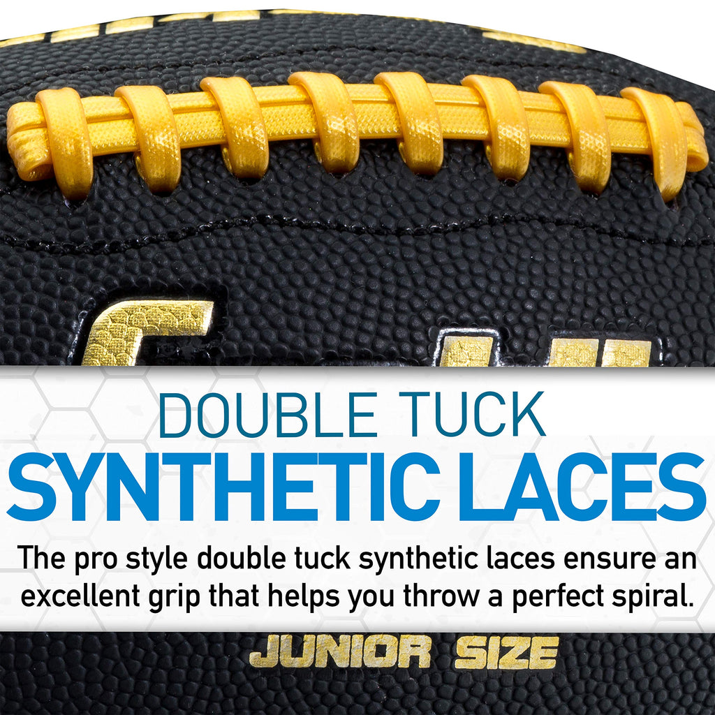 Franklin Sports 1000 Junior Football - Kids Junior Size Youth Football - Durable Outdoor Football - Synthetic Leather - Extra Gr