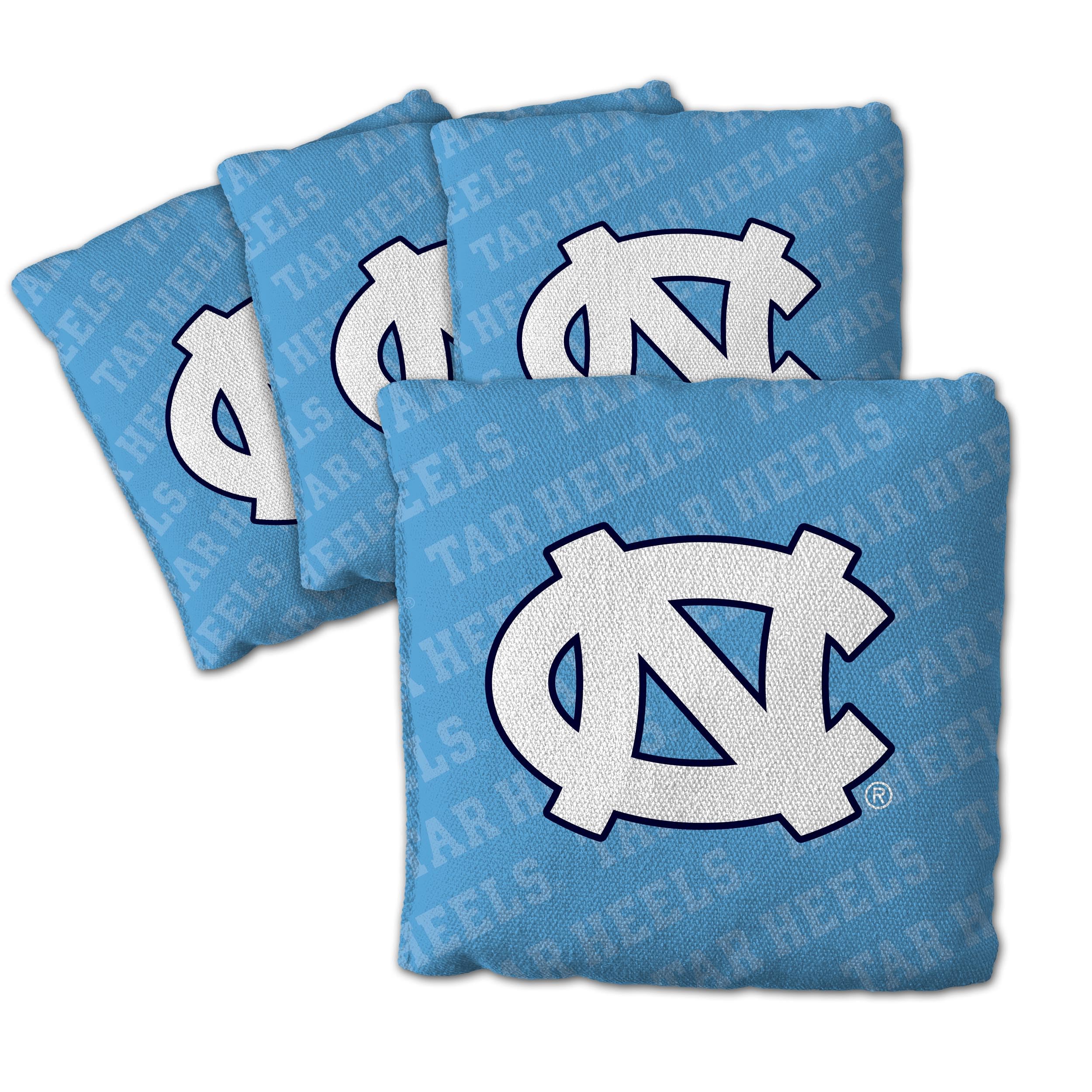 YouTheFan Officially-Licensed NCAA North Carolina Tar Heels Set of 4 Cornhole Bags - All Weather Regulation 6    x 6    Size - 1