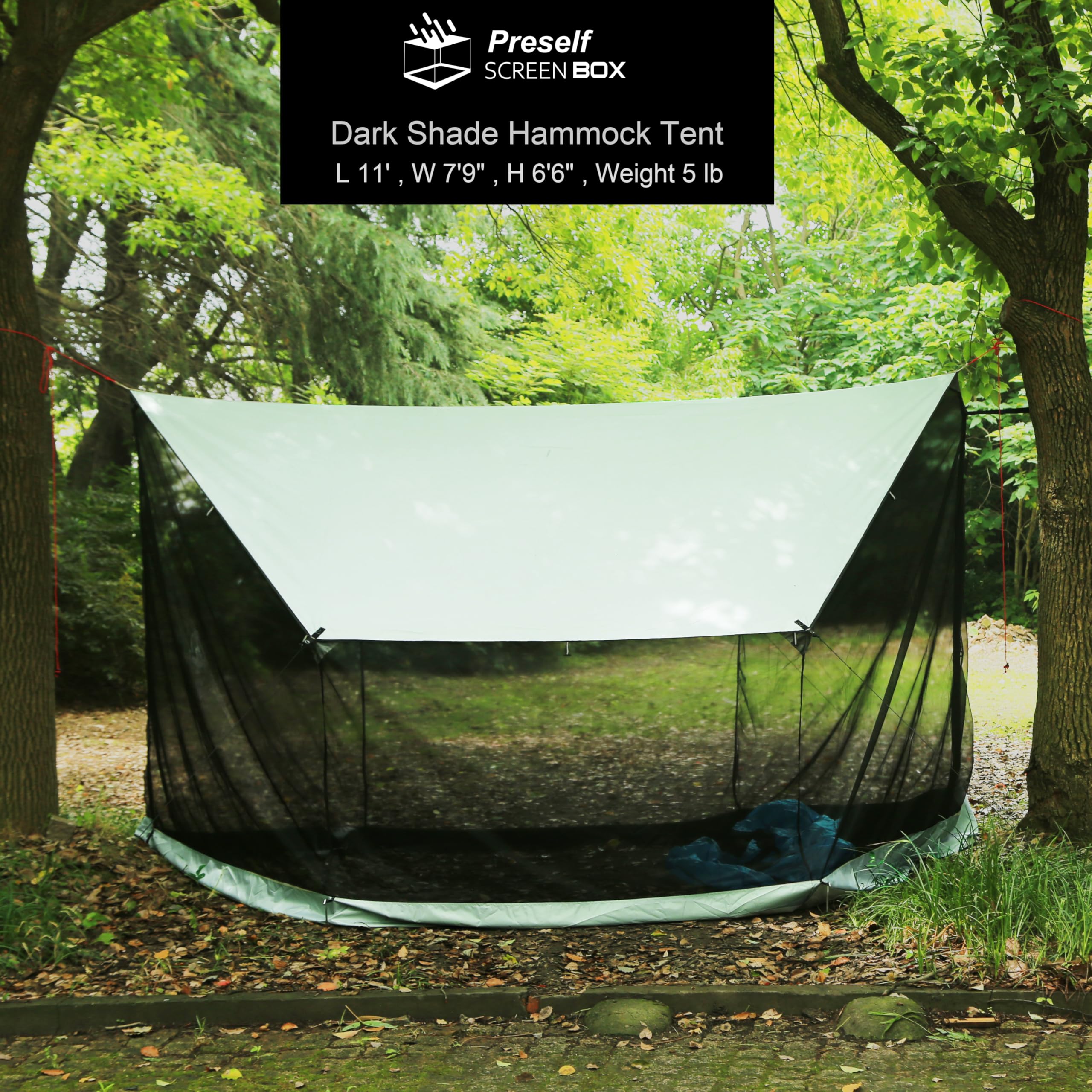 Lightweight No Bug Screen House For Hammock, Canoe Picnics Backyards Backpacking Camping Beach In Summer (Dark Shade)
