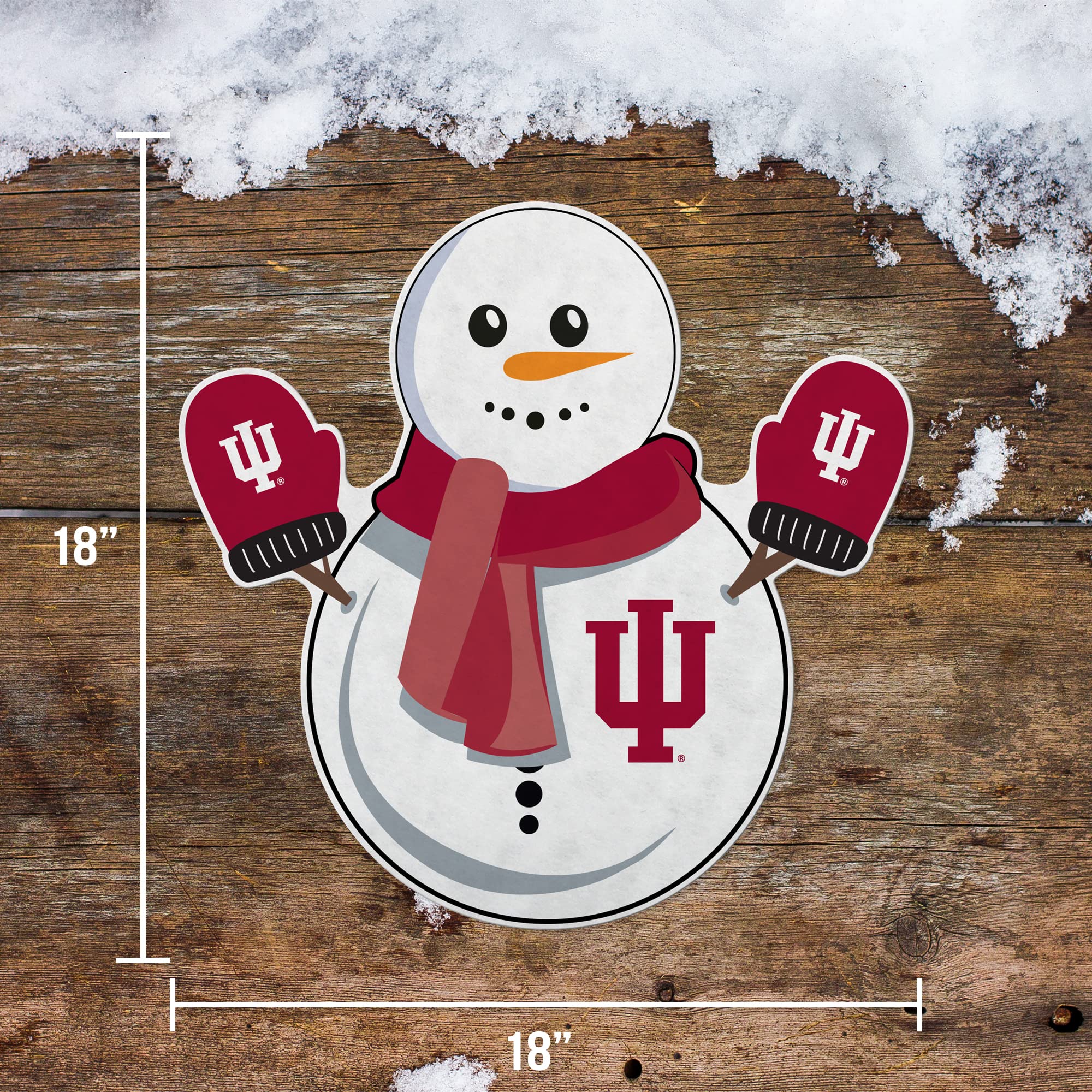 Rico Industries Ncaa Indiana Hoosiers Snowman Shape Cut Pennant - Home And Living Room D  Cor - Soft Felt Ez To Hang, 18X0.10X18