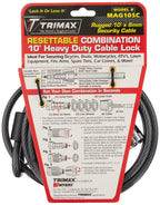 Trimax Mag10Sc 10Ft Combination Cable Lock