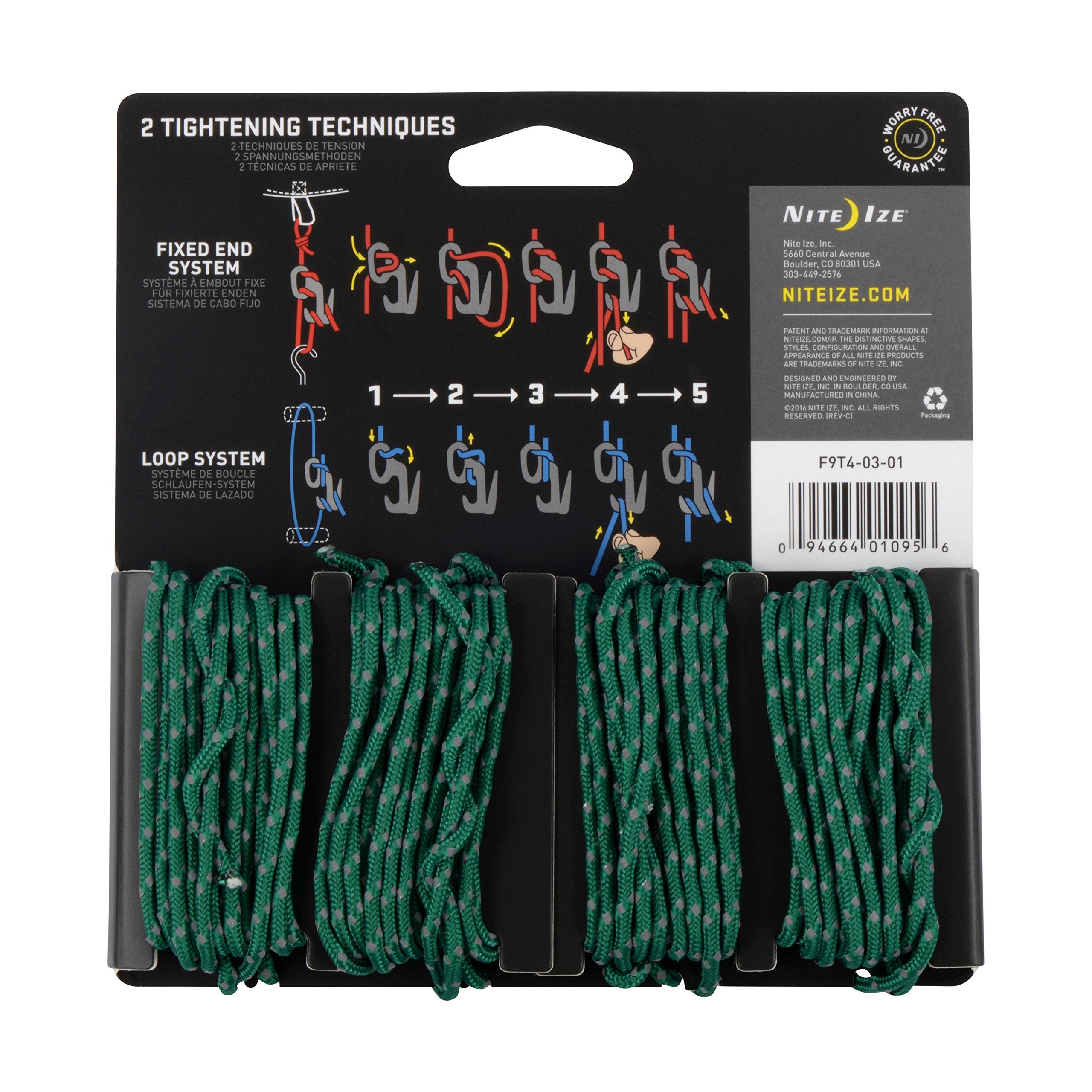 Nite Ize F9T4-03-01 Figure 9 Tent Line Kit, Black