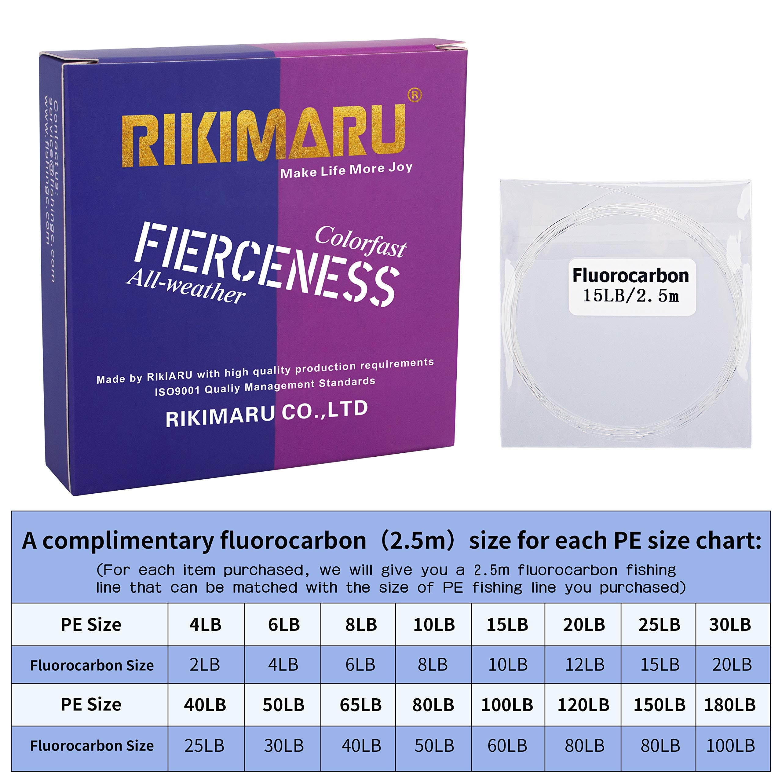 Rikimaru Braided Fishing Line Abrasion Resistant Superline Zero Stretch&Low Memory Extra Thin Diameter Blue 1094Yds,10Lb