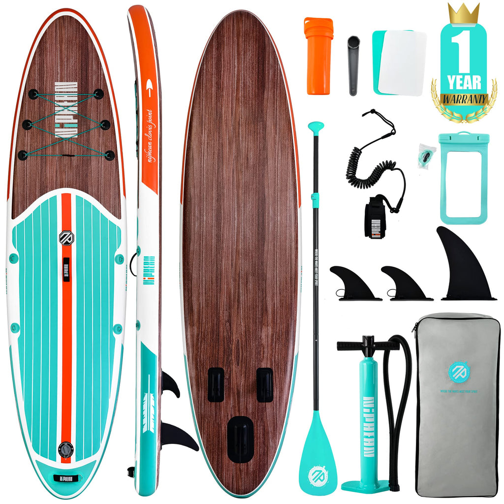 Niphean Inflatable Stand Up Paddle Board With Sup Accessories, Anti-Slip Eva Deck, 10   6       Inflatable Paddle Boards For Sur